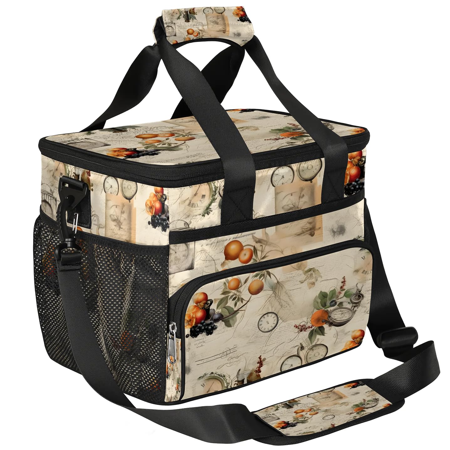 Lunch Box for Men Heavy Duty Insulated Lunch Bag for Women Vintage Postcard Fruit Lunchbox for Adults Lunch