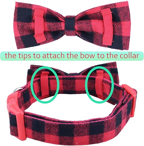 Miniatura 7 de Aiwind Collar de Navidad para perros pequeños, medianos y grandes, con pajarita y campana, paquete de 2 unidades de 1 pulgada de ancho (13 a 19