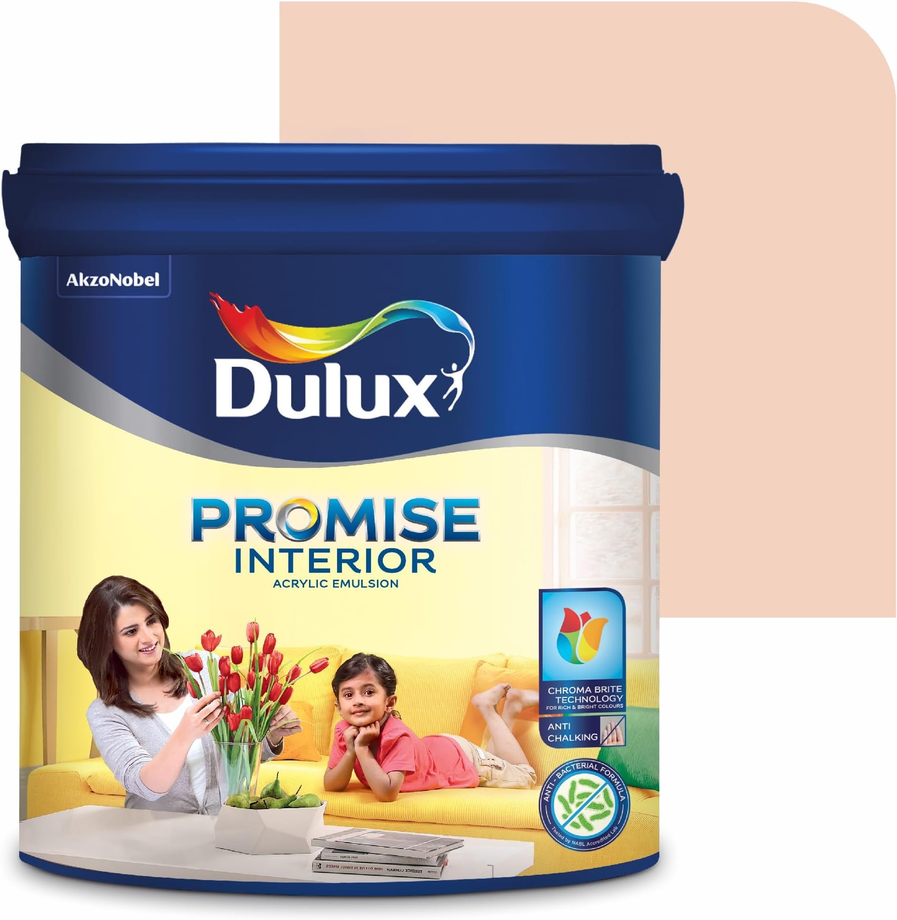 Dulux Promise Interior Emulsion Paint (10L, Coral Canyon4) | Wall paint with Chroma Brite Technology for brighter longer-lasting colors | Rich Finish | Anti-chalk | Water-based | 3-year warranty