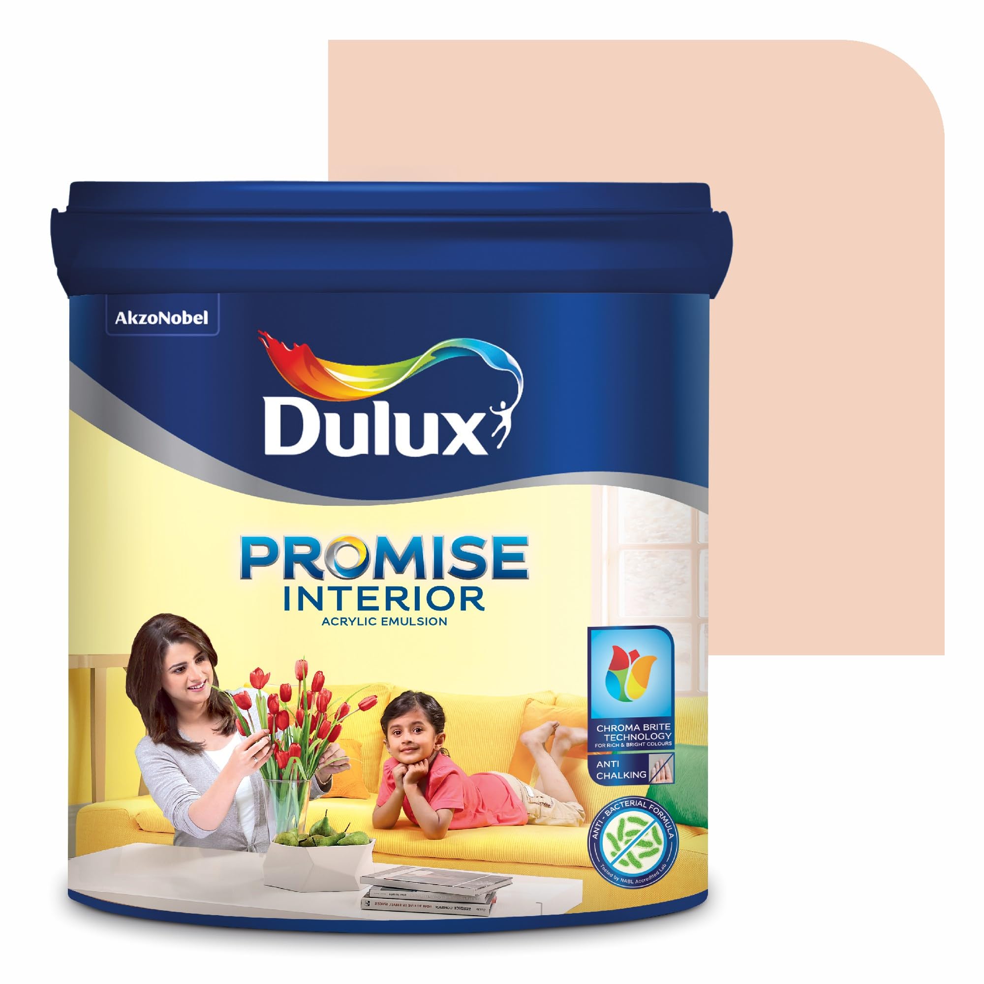 Dulux Promise Interior Emulsion Paint (10L, Coral Canyon4) | Wall paint with Chroma Brite Technology for brighter longer-lasting colors | Rich Finish | Anti-chalk | Water-based | 3-year warranty