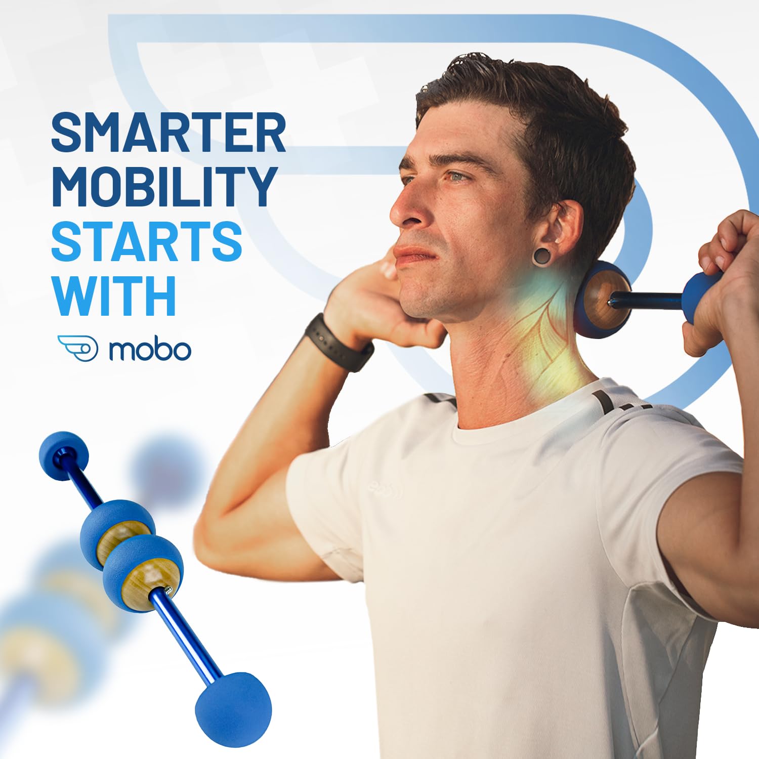 MOBO - Herramienta de liberación miofascial 7 en 1 y herramienta de masajeador de puntos de activación | Varilla de masaje, rodillo muscular y rodillos de espuma alternativa | para aliviar el dolor de