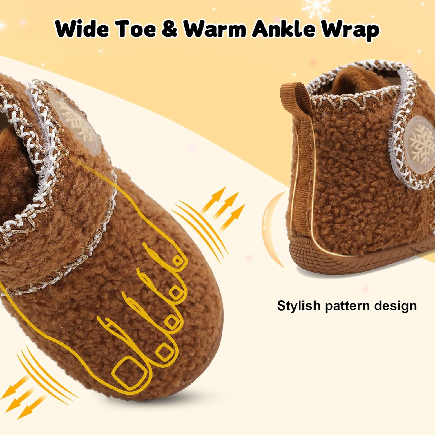 JOINFREE Toddler Slippers Boys Girls House Fleece Booties Baby Warm Winter Boots Kids Bedroom Indoor Shoes Cozy Outdoor Walking Shoes - Image 5