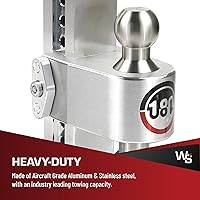 Vista 3 de Weigh Safe Soporte de bola de enganche de remolque ajustable, enganche de caída ajustable de 8 pulgadas para receptor de 2 pulgadas con 4 piezas