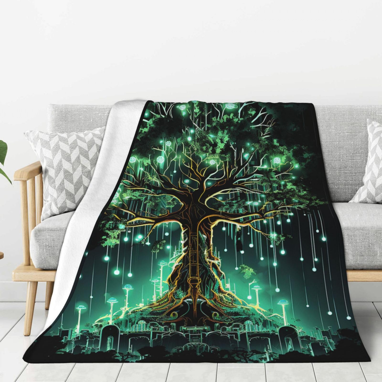Couverture polaire en flanelle 203x152 cm pour lit et canapé