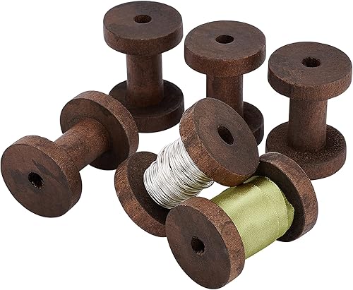 PH PandaHall Carretes vacíos de madera para alambre, bobinas de 2.3 pulgadas, bobinas de hilo de bordar de madera, bobinas de tejido de alambre para