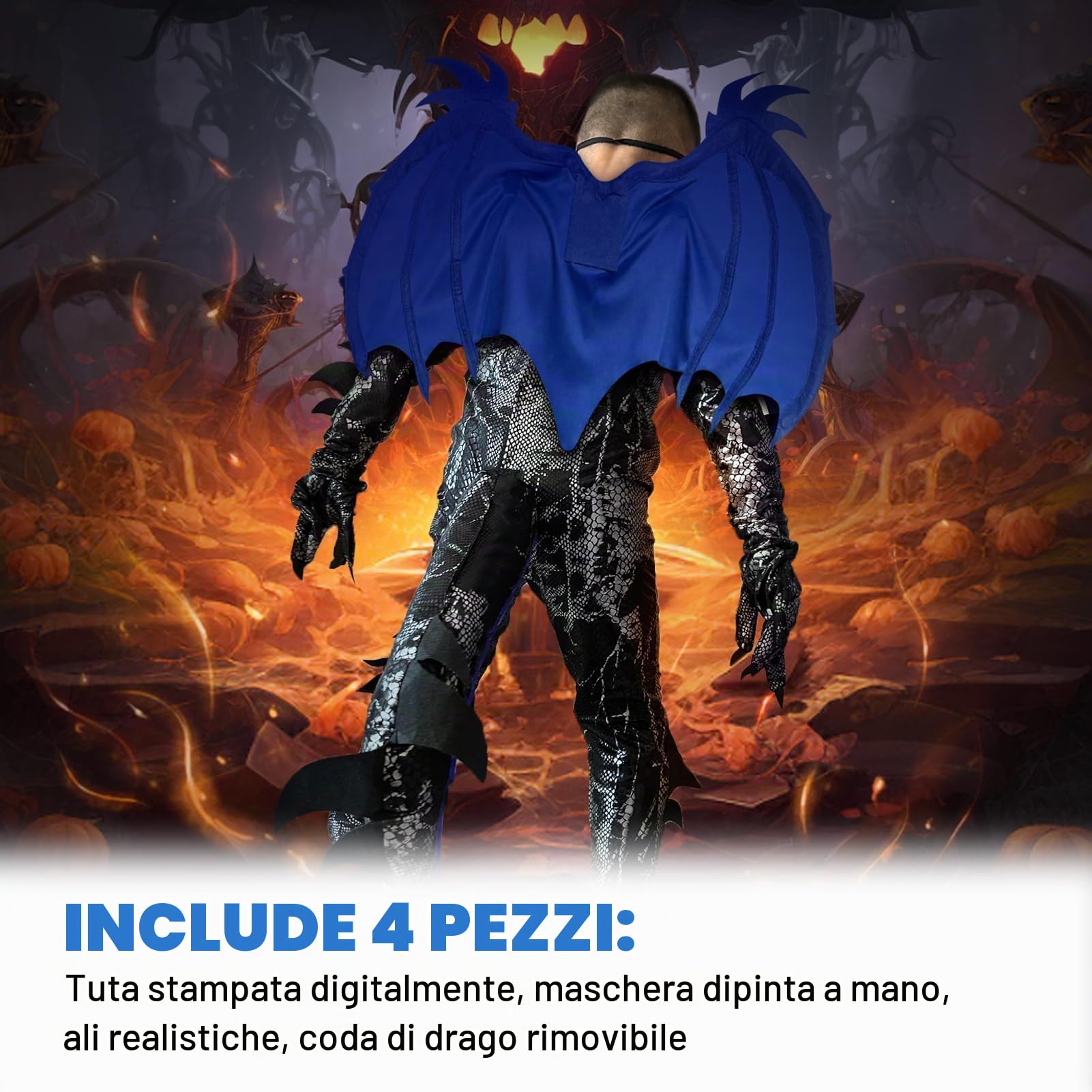 Costume Da Drago Per Bambini: Ali E Maschera Da Drago Tuta Di Carnevale Tuta Da Drago Per Bambini Per Feste Di Halloween Cosplay