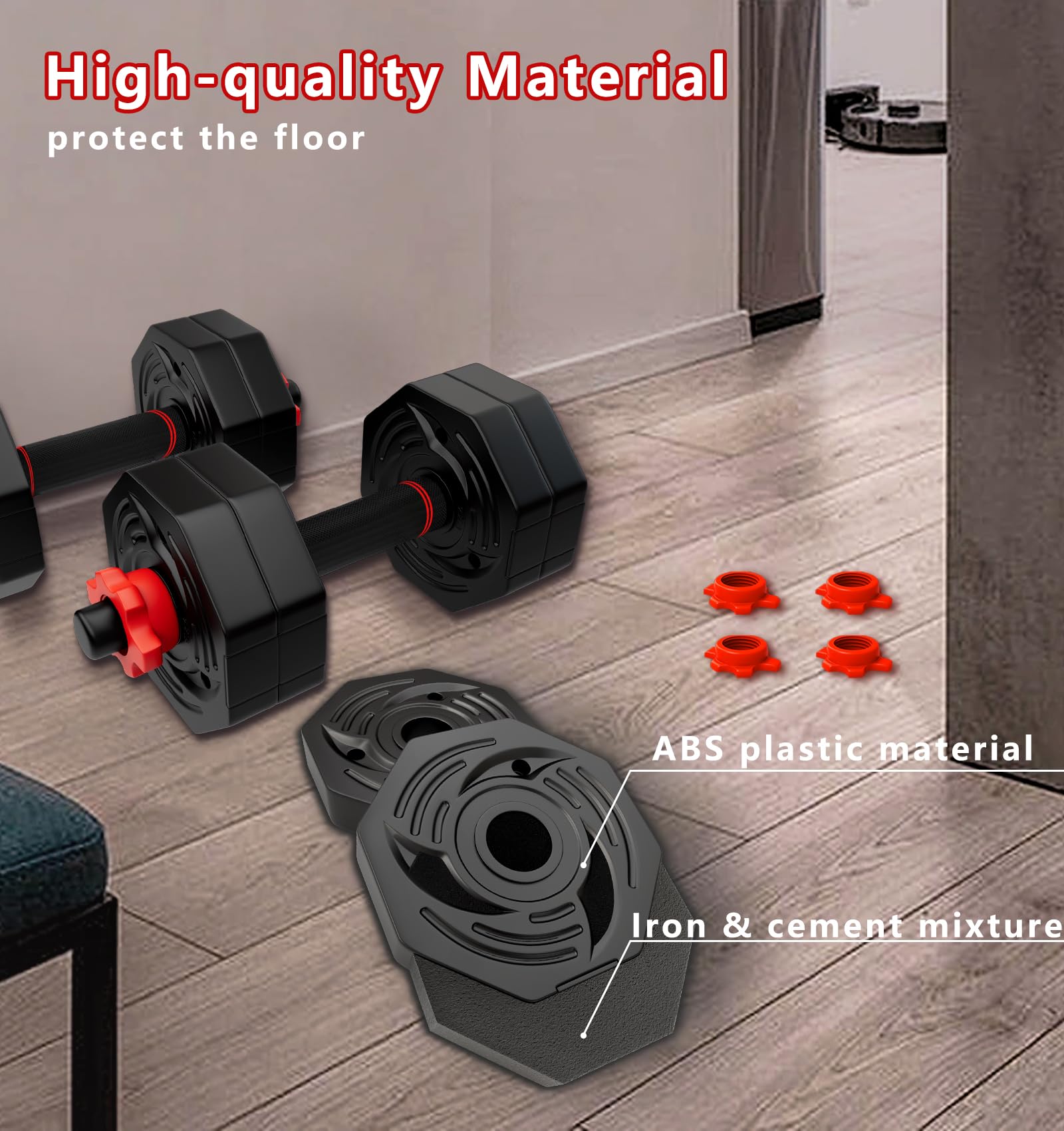Adjustable Dumbbells Home Gym Equipment 20 Lb Dumbbells Set Of