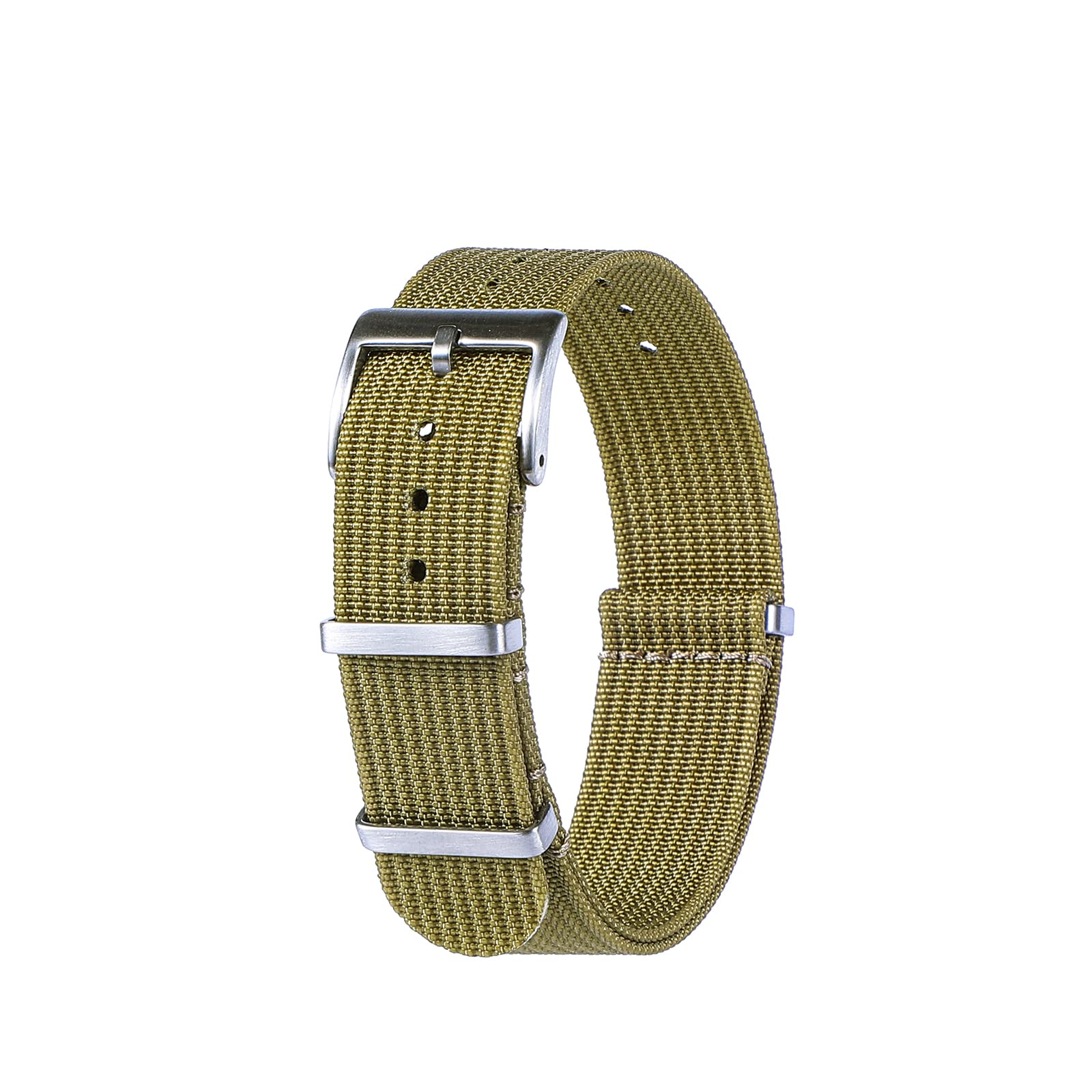 Carty Military Watch Straps with Silver Heavy Buckle,Sport Nylon Watch Bands for Men 18mm 20mm 22mm