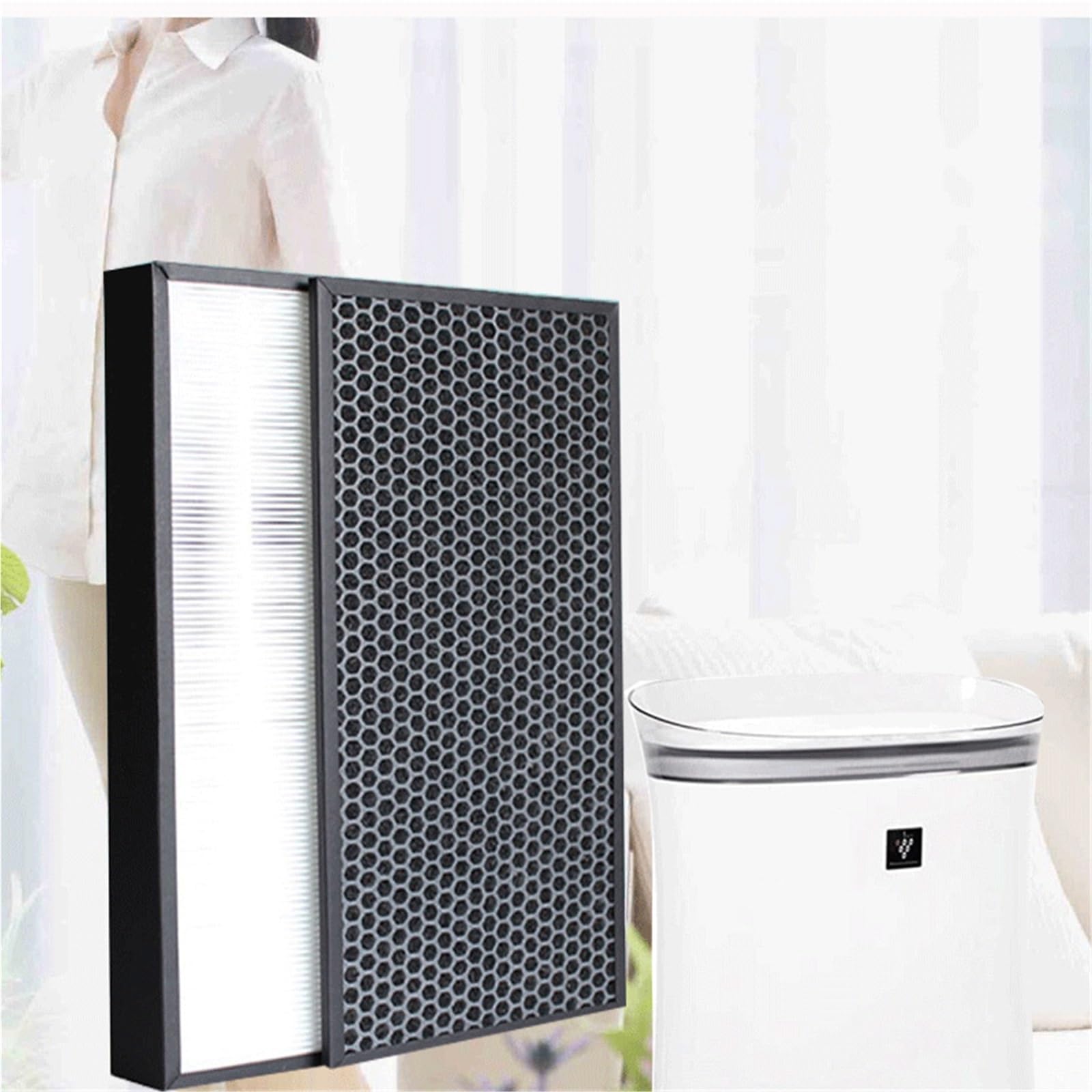Filtr HEPA. Kompatybilny Z Filtrami Z Węglem Aktywnym Sharp FP-K50U Akcesoria Do Oczyszczaczy Powietrza FZ-K50HFU FZ-K50DFU