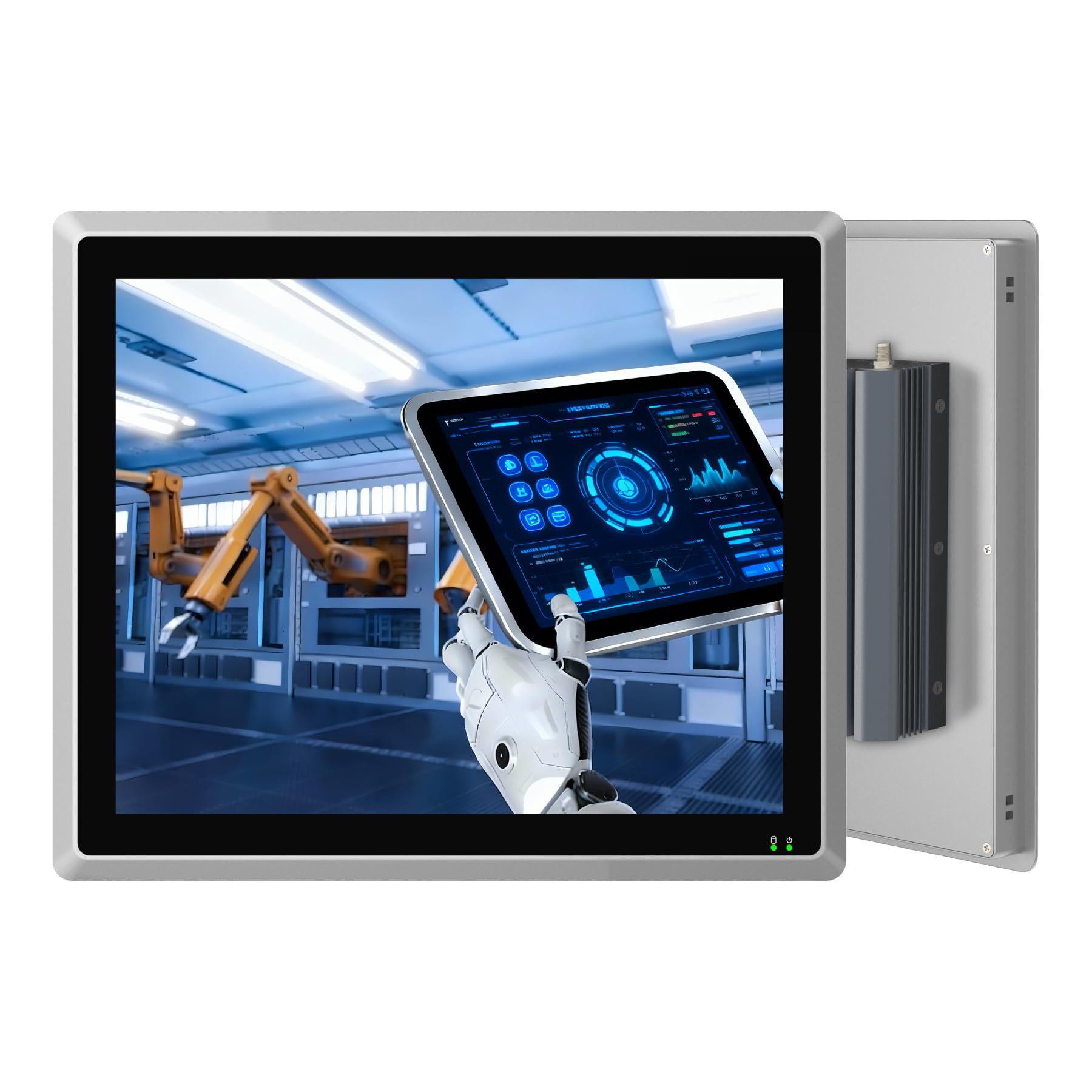 Panel PC Industrial Integrado de 12,1",Todo en uno,Táctil Capacitiva,sin Ventilador,IP65,Windows 11 Pro,Encendido automático,2×LAN,HDMI,6×USB,2×RS485,4×RS232 (i7-10710U,16 GB RAM,512 GB SSD)