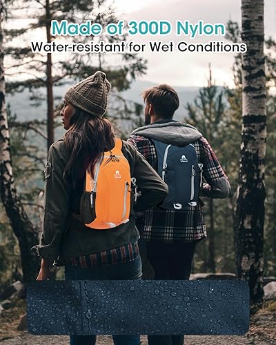Miniatura 8 de Mochila de senderismo pequeña con soporte frontal para teléfono, mochila plegable con correa para el pecho y la cintura, mochila ligera para mujeres