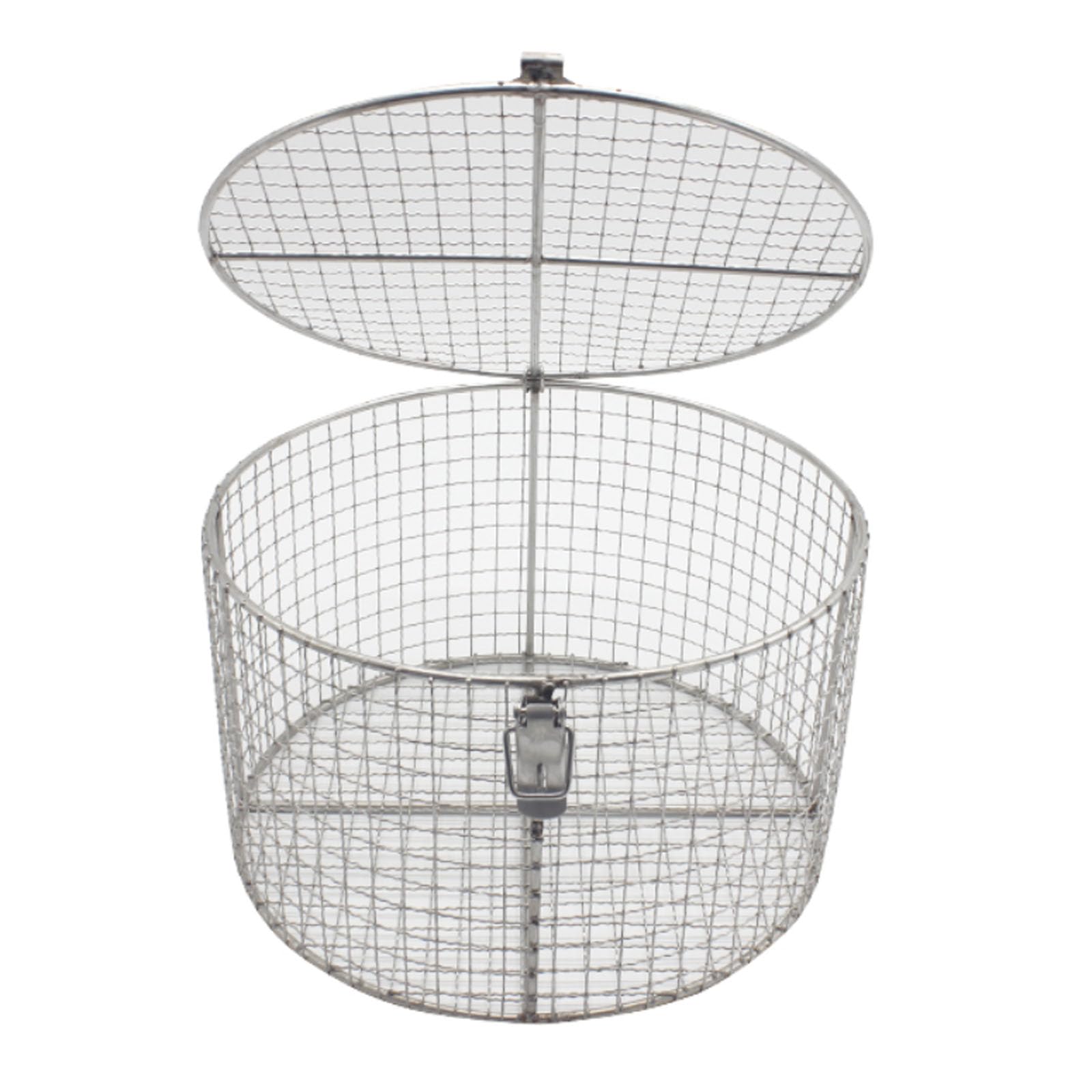 Cestino per sterilizzazione in acciaio inossidabile 304 con coperchio, vassoio per strumenti medici, design a scatto, apertura a rete da 10 mm per laboratori, ospedali, studi dentistici, 35 x 30 cm