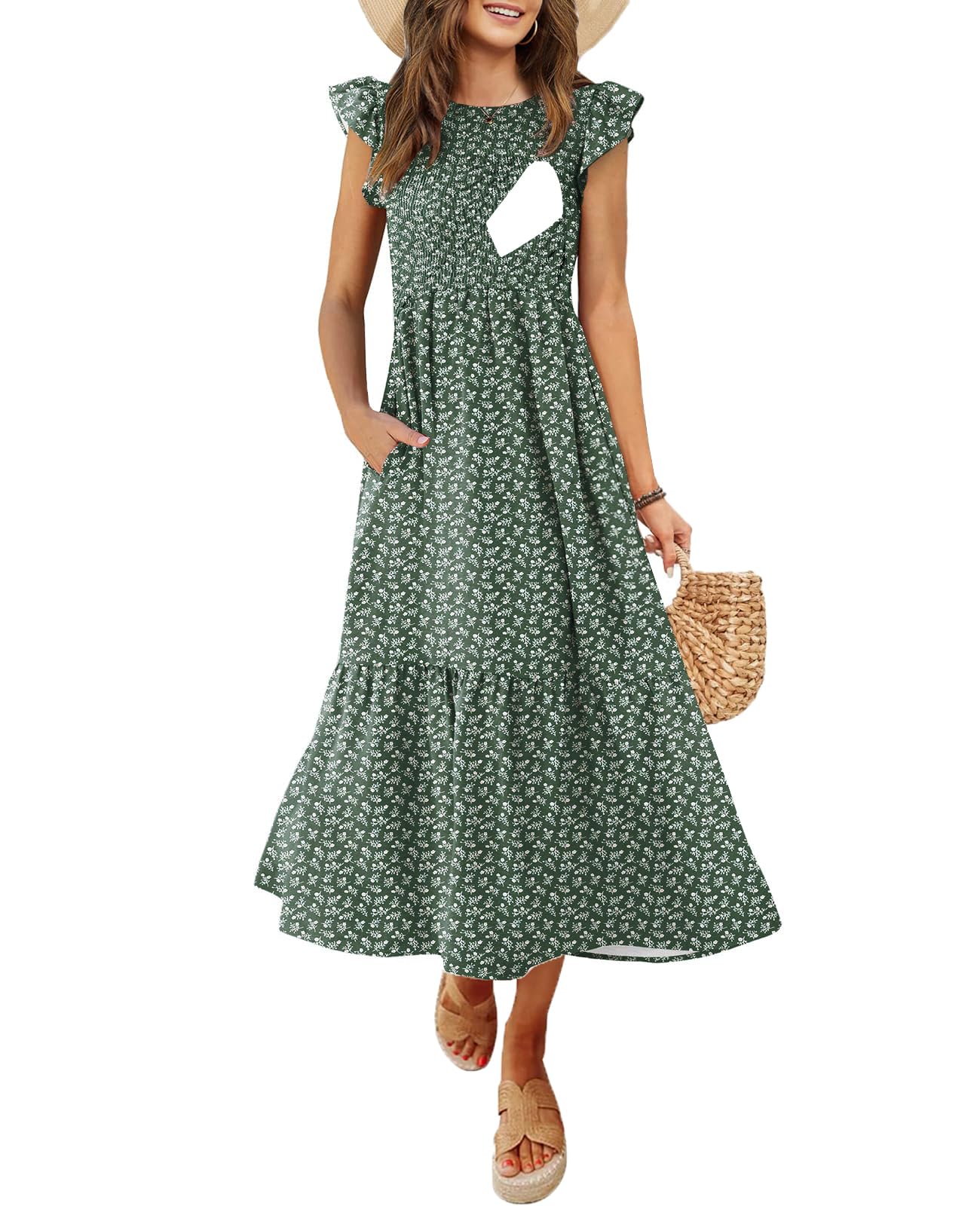 CzzzyL Smocked Tiered Midi