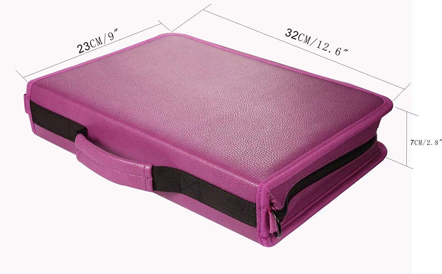 160 slots Astuccio Matite Grande in Pelle Astuccio Scuola Cancelleria Borsa per Matite Colorate Portamatite per Studenti e Artisti(Viola)