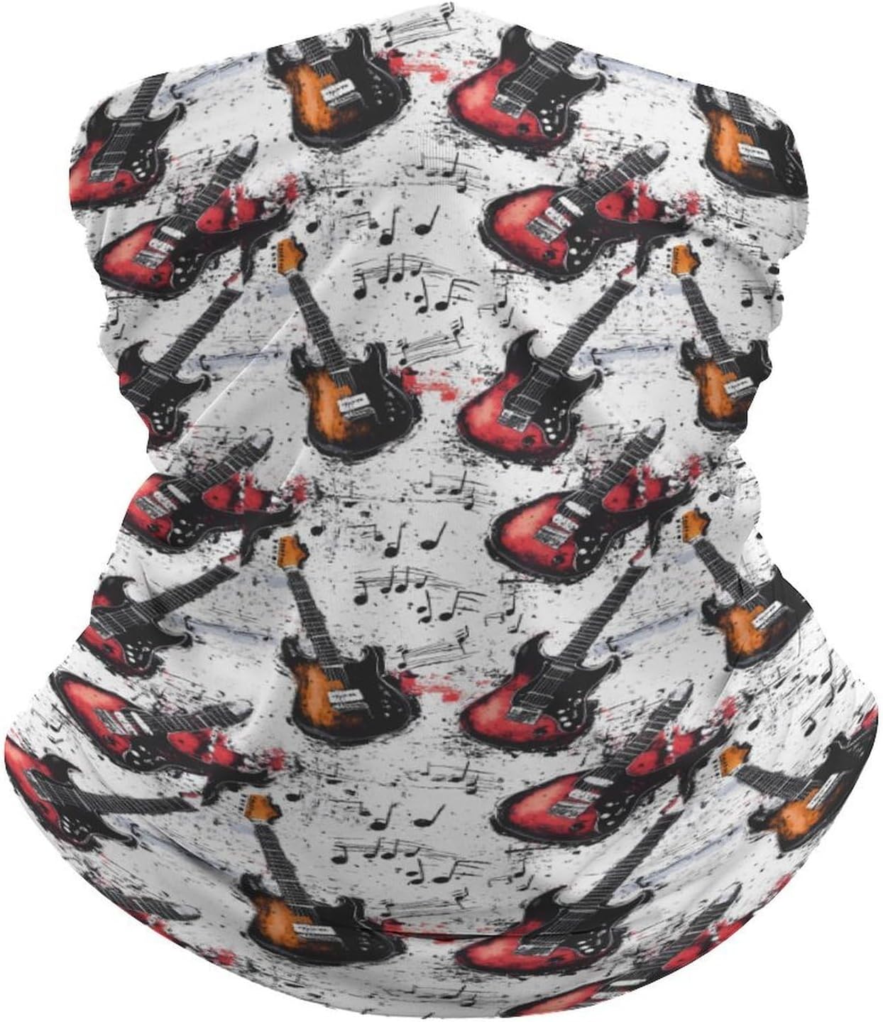 Guitar Music Vintage Face Cover Neck Gaiters for Men Women Sun Protection Mask Scarf Hiking Bandana