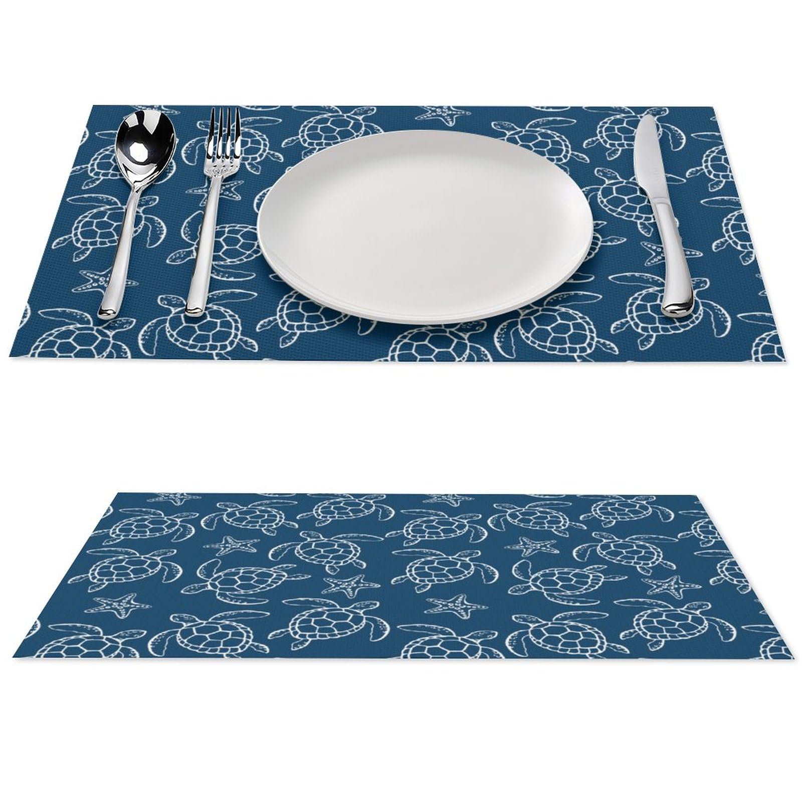 Sea Turtle Placemats Set of 4 PCS Washable Table Runner 18" X 12" Place Mats for Kitchen Party Dining Decoration