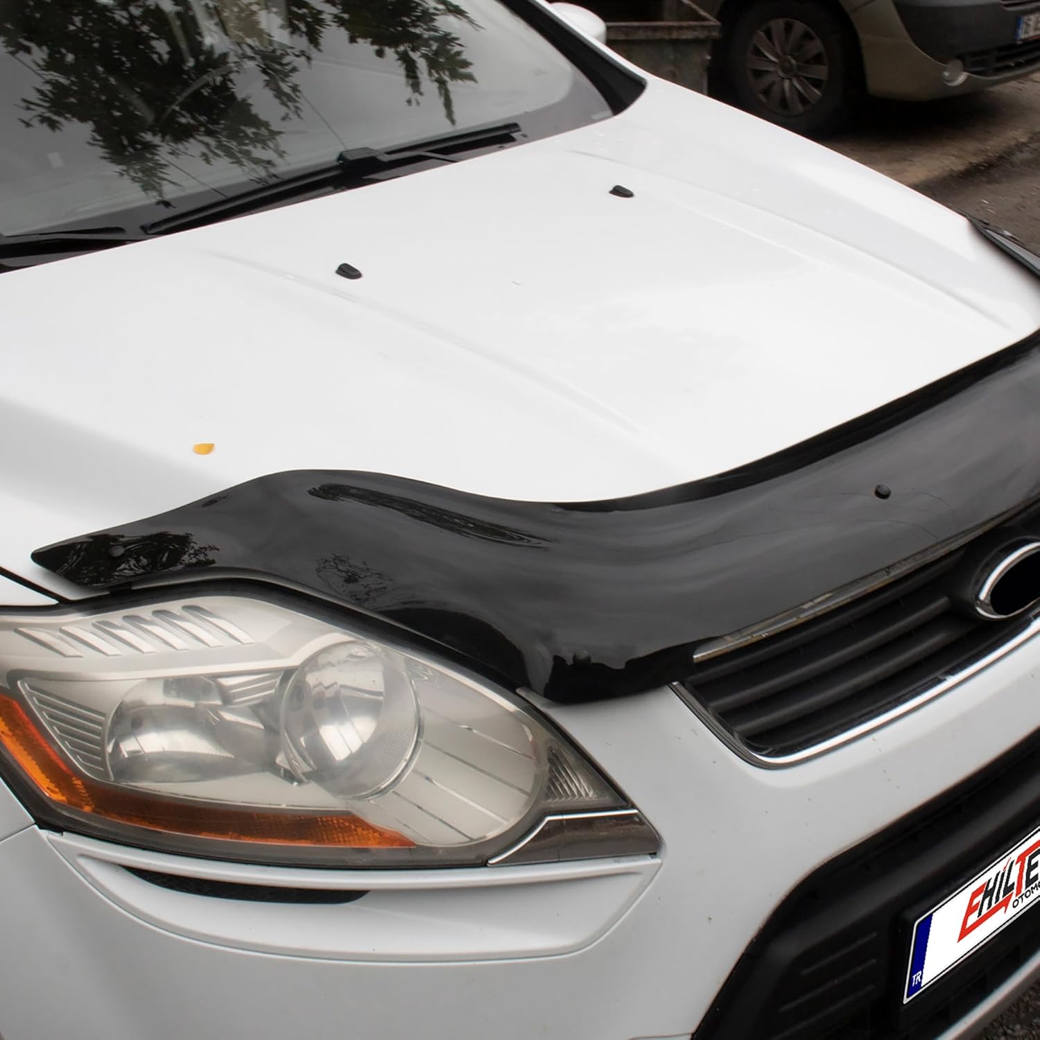 Front Hood Deflector Bugflector/Bug Shield Compatible with Ford Escape 2008-2012, Low Profile Hood Protector, ABS Bug Guard Design, Auto Exterior Accessories, Black