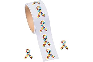 Autism Awareness Puzzle Ribbon Stickers - Awareness