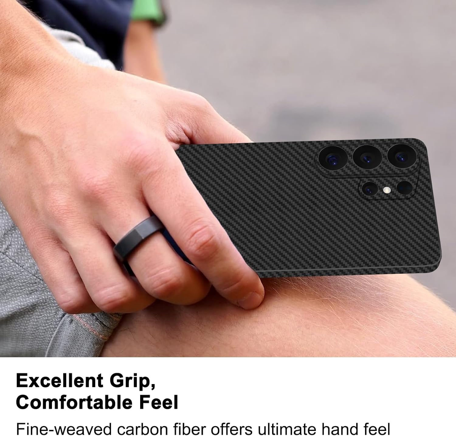 Slim Carbon Fiber Case for Samsung Galaxy S26 Ultra 2026, Paper Thin 1500D Aramid Fiber S26Ultra Cover Compatible with MagSafe, Matte Black Gray Twill [NOT Printed]