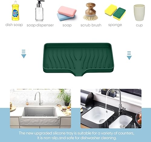 Miniatura 5 de Soporte de silicona para jabón y esponja, organizador de fregadero autodrenante, organizador para baño o cocina