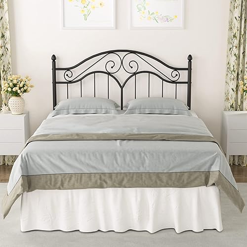 Miniatura 9 de Elephance Estructura de Cama de Metal Tamaño Completo con Cabecera Vintage, Plataforma de Cama con Espacio de Almacenamiento de 11 Pulgadas Sin
