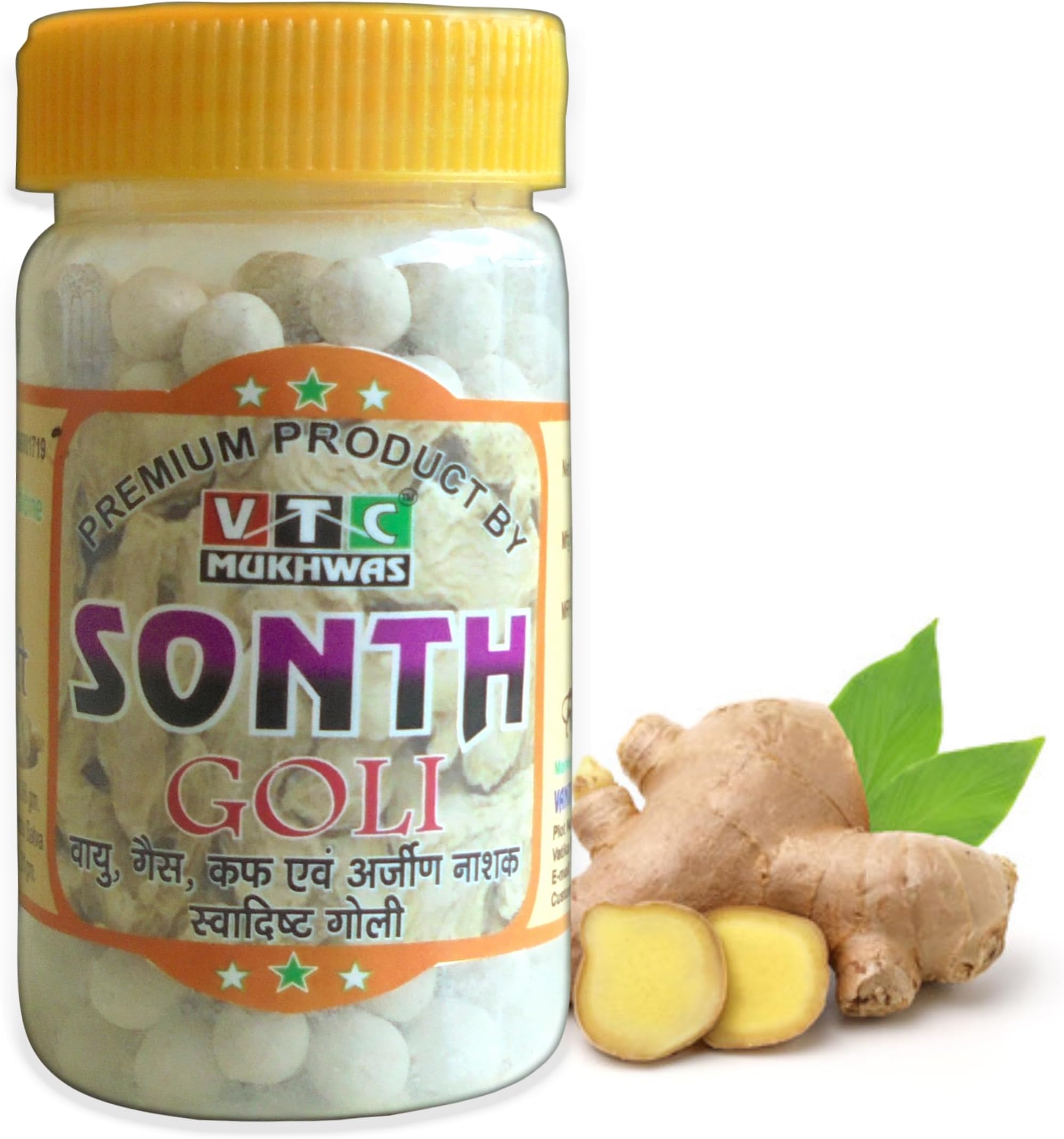 VTC MUKHWAS Sonth Goli, Ginger, Adrak Pachak Digestive Healthy Ayurvedic Tasty Mukhwash 150 g