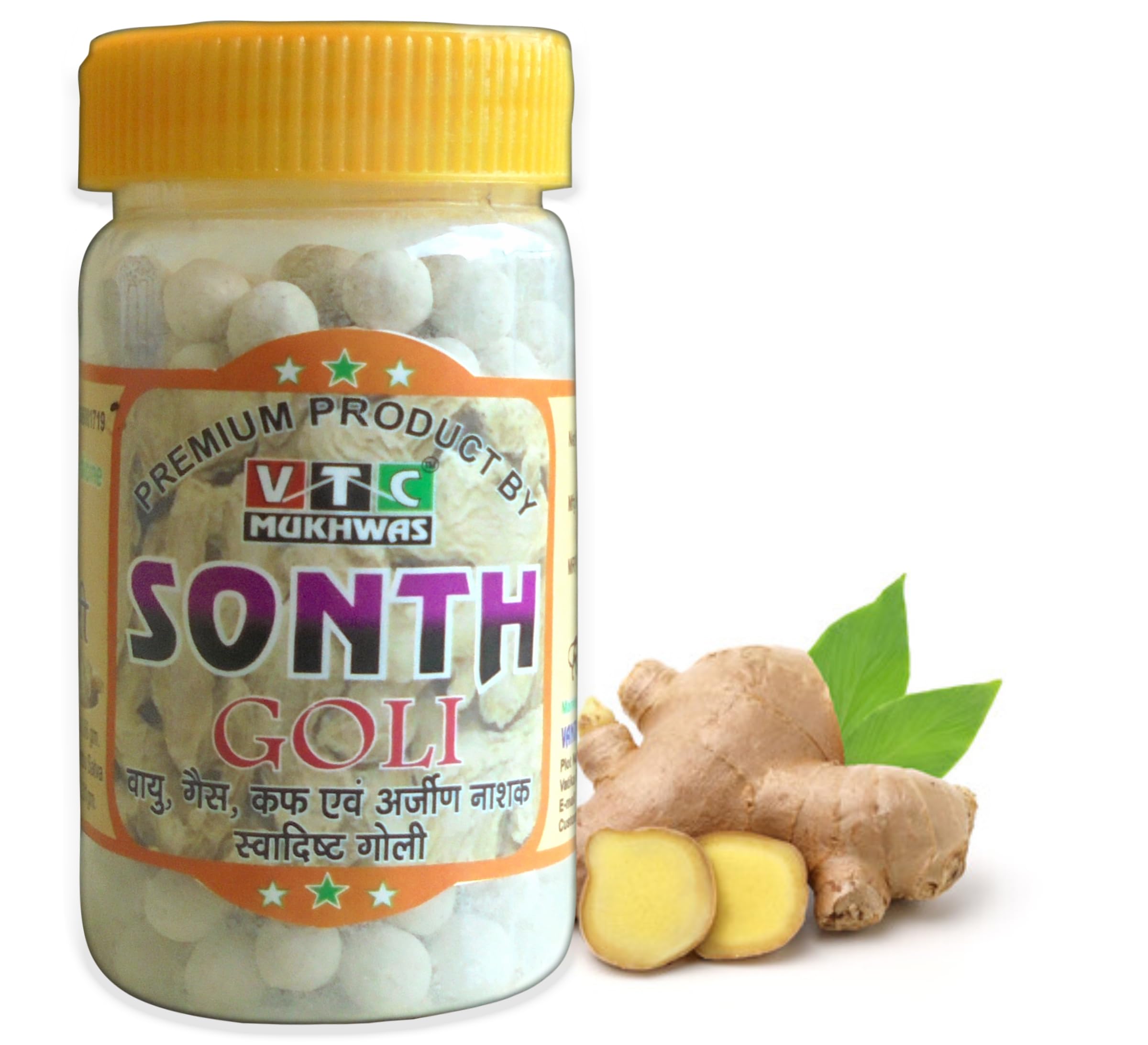 VTC MUKHWAS Sonth Goli, Ginger, Adrak Pachak Digestive Healthy Ayurvedic Tasty Mukhwash 150 g