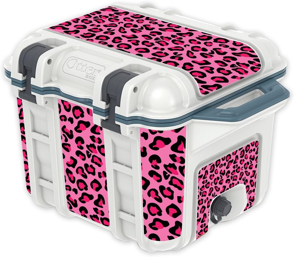 MightySkins (Cooler Not Included) Skin Compatible with OtterBox Venture 25 qt Cooler - Pink Leopard | Protective, Durable, and Unique Vinyl Decal wrap Cover | Easy to Apply | Made in The USA