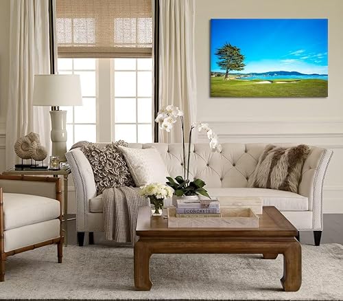 Vista 86 de chenchenArt Arte de pared de campo de golf de Estados Unidos, TPC, Sawgrass Golf Course, impresiones en lienzo, decoración de pared de golf para Rojo