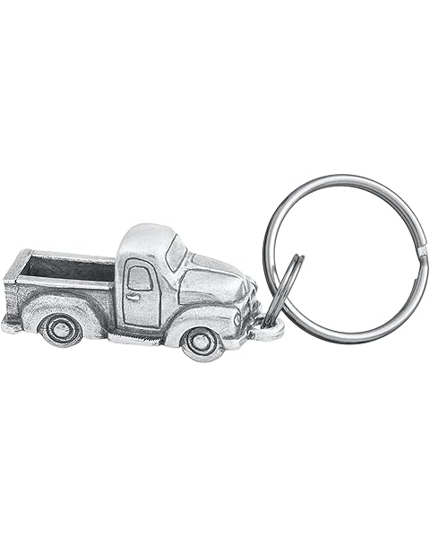 DANFORTH - Pickup Truck Keyring | Handcrafted Pewter | 2” Wide and ¾” Tall | Father's Day Gifts | Made In USA |