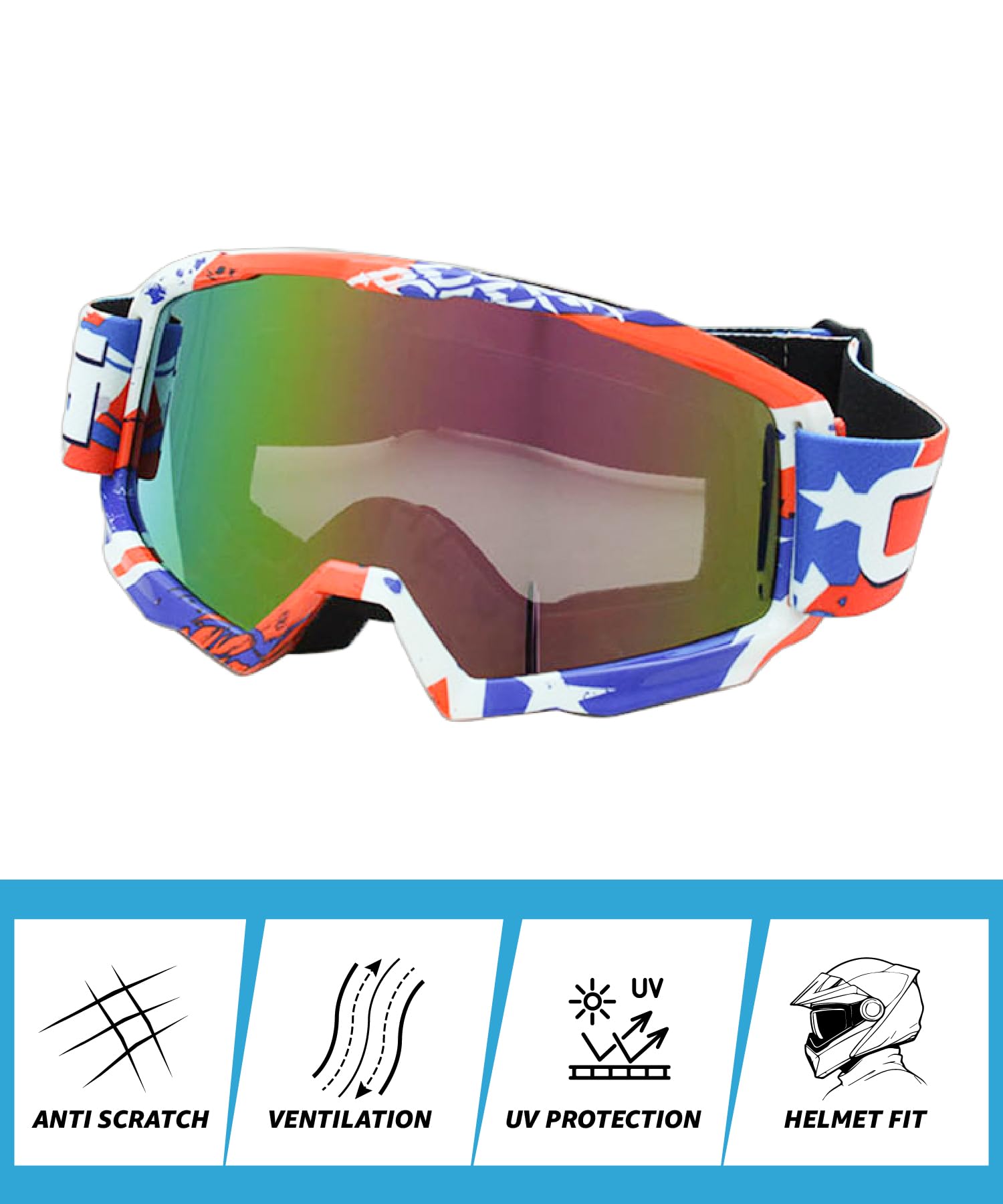 CRG Sports T815-189 - Gafas de ciclismo para motocross, todoterreno