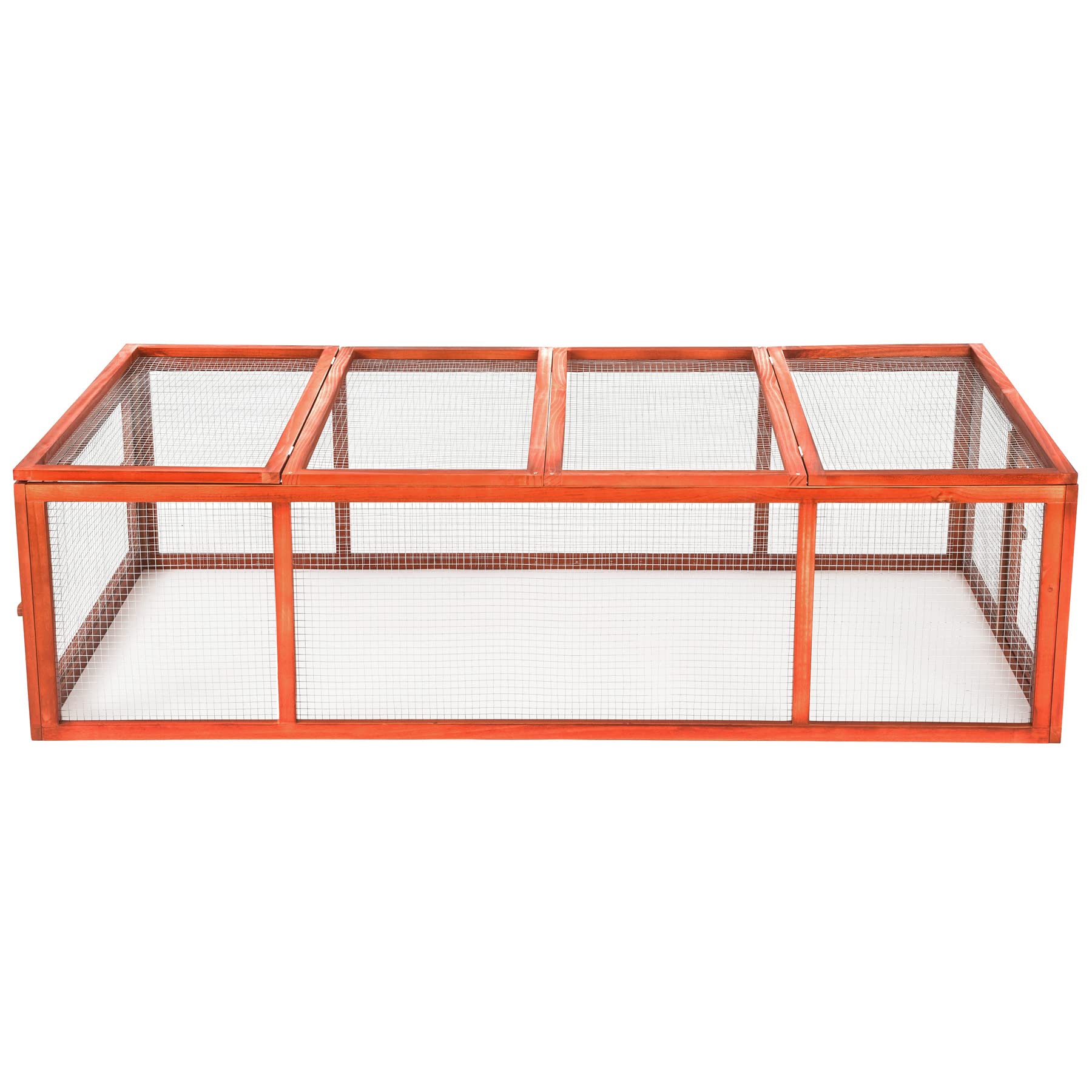 tectake® Conigliera da Esterno, 4 Porte, con Facile Accesso, Utilizzabile a Se Stante, Recinto Per Conigli, Gabbia Esterno, Casetta, Recinto Piccoli Animali - Marrone