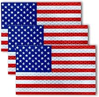 Reflective American Flag Decals, 3PCS USA Flag Stickers for Cars Trucks Motorcycles - Patriotic Military Support Vinyl Decals