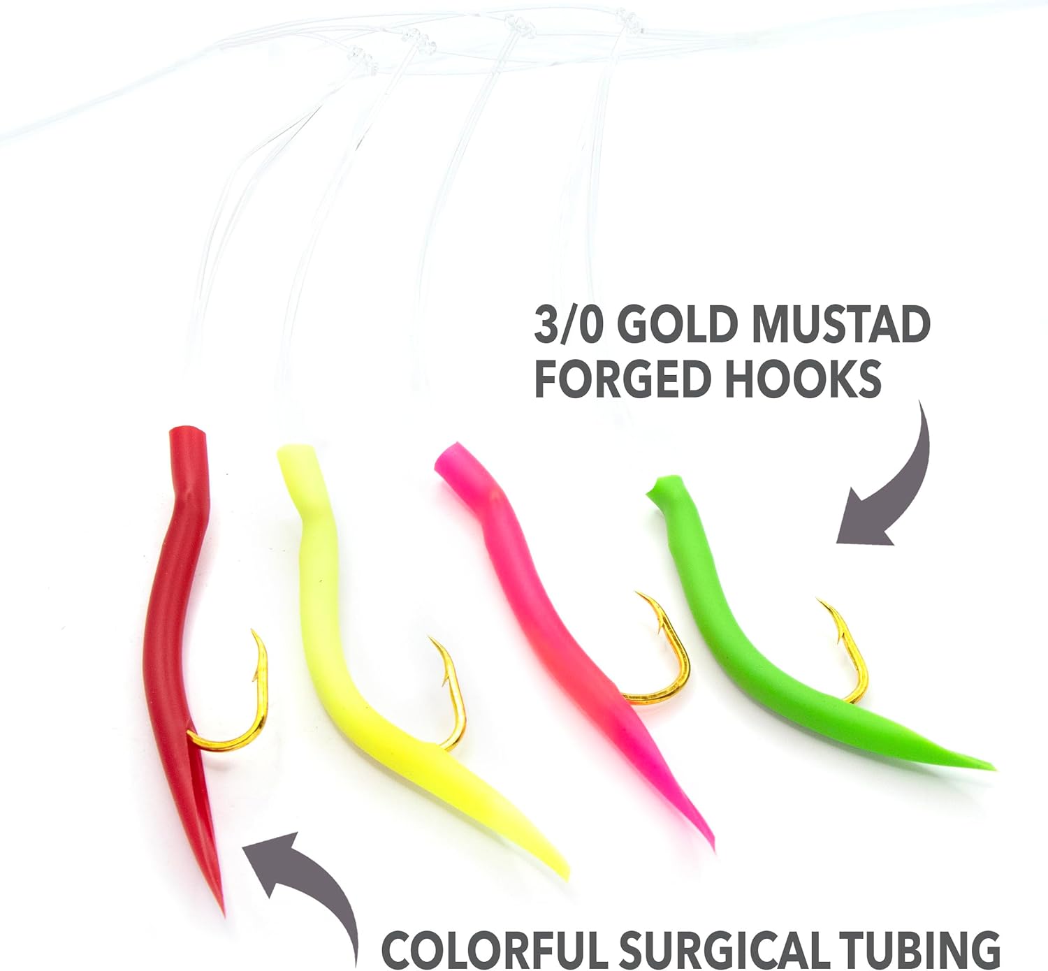 Clarkspoon Mackerel Tree Rig - 6 Pack - Rig for Trolling or Jigging Spanish Mackerel, Bluefish, Seabass and More
