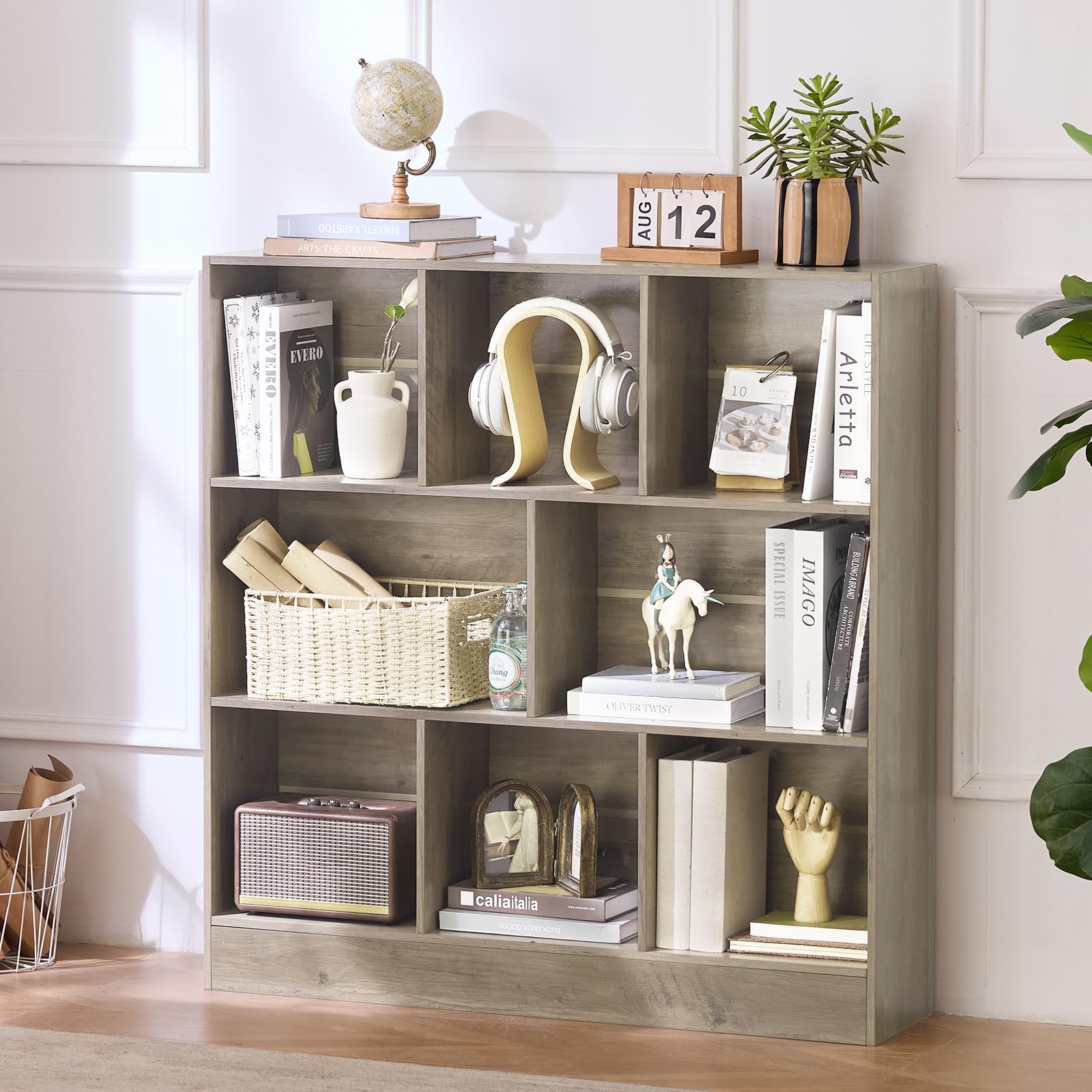 Amazon.com: LEYAOYAO 8 Cube Bookshelf with Base,3 Tier Mid-Century