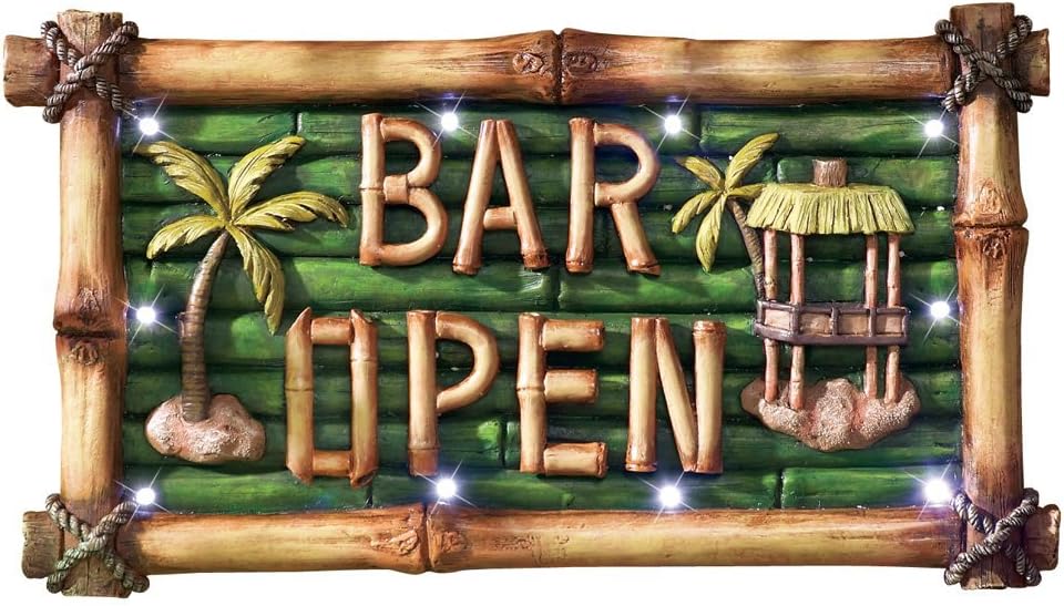 Tiki Bar Open Lighted Sign Wall Decor by Winston Brands