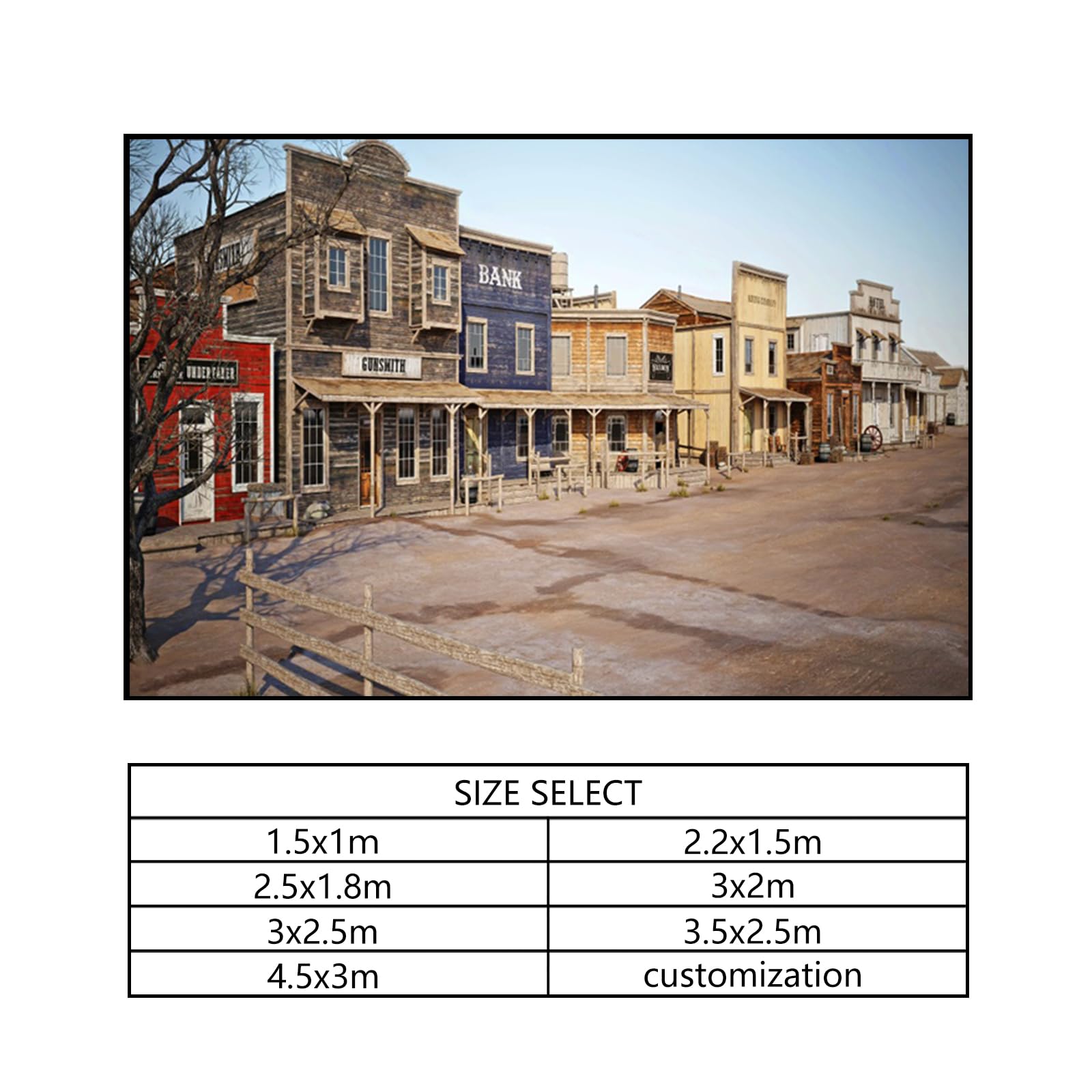 YongFoto 4,5x3m Country e occidentale Sfondo Wild West Città Negozio Casa di legno Squallido Sfondi fotografici Bambini Adulti Decorazioni per feste occidentali Sfondo Cowboy Sfondo fotografico