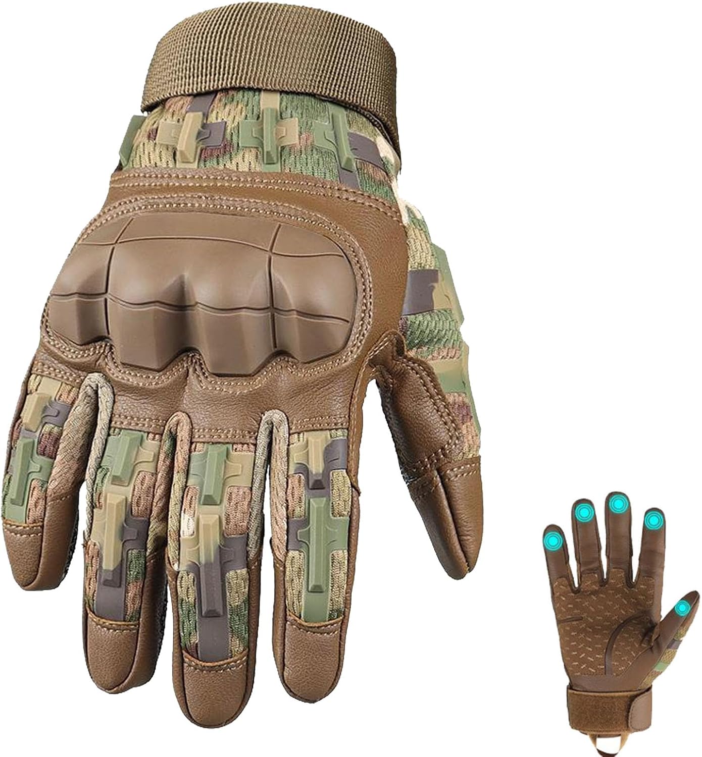 Ruck and Recon T actical Gloves for Men,Rubber Guard T actical Gloves,High Sensitivity Touch Screen Training Glove