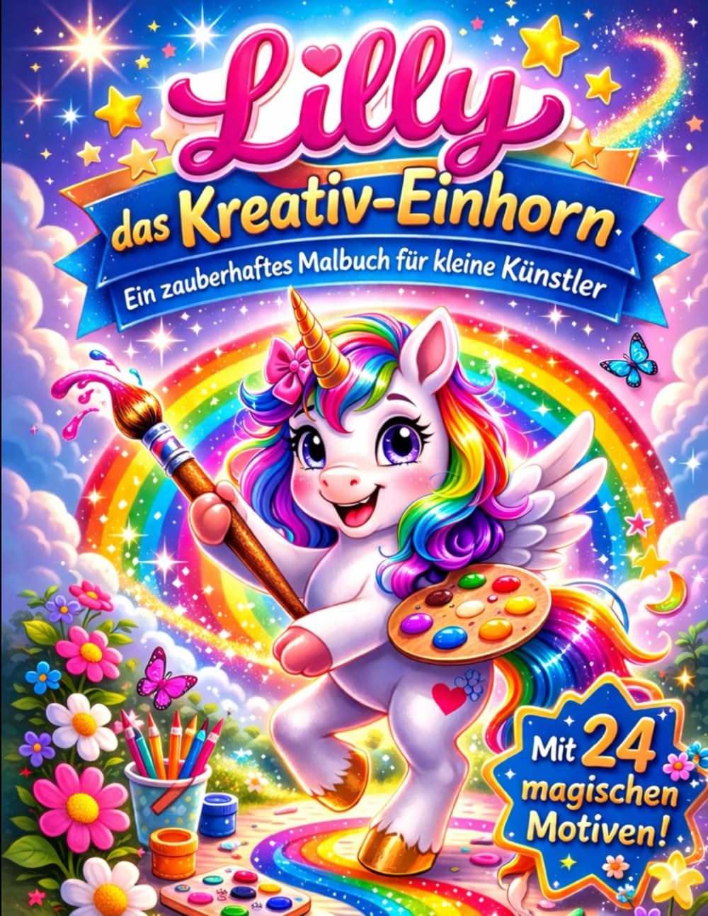 Einhorn Malbuch für Kinder: Zauberhafte Ausmalbücher für Kinder von 4-8 Jahren - Mit süßen Einhörnern, Regenbögen und Fantasiewelten (Friedas Malbücher)