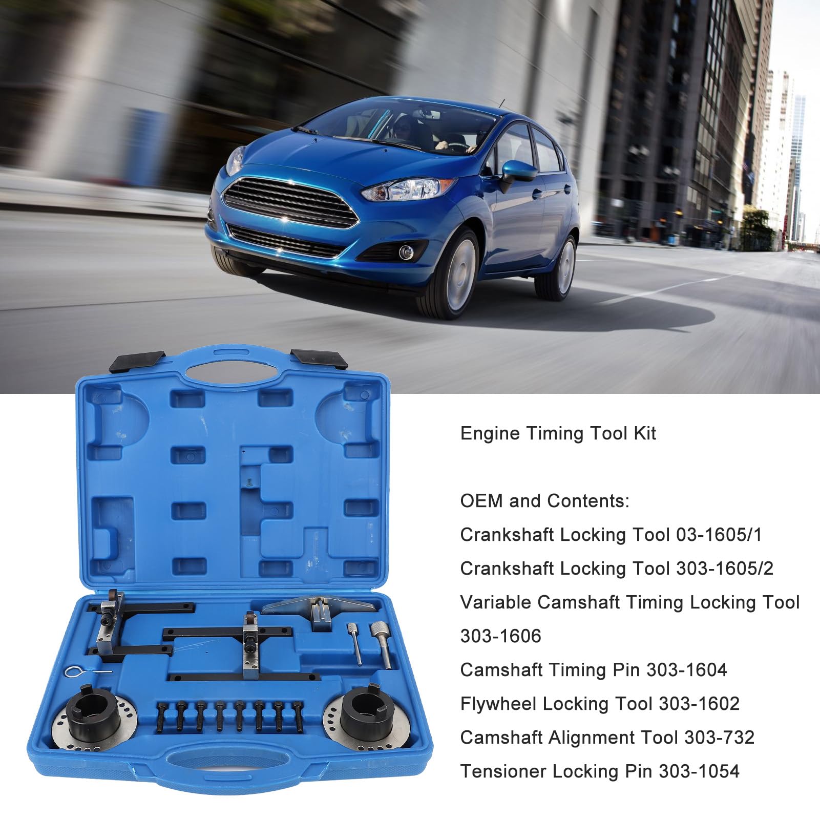 Kit de Herramientas de Sincronización del Motor Construcción de Metal de Larga Duración Herramientas de Ajuste de Bloqueo de Sincronización Portátiles Alineación del árbol de