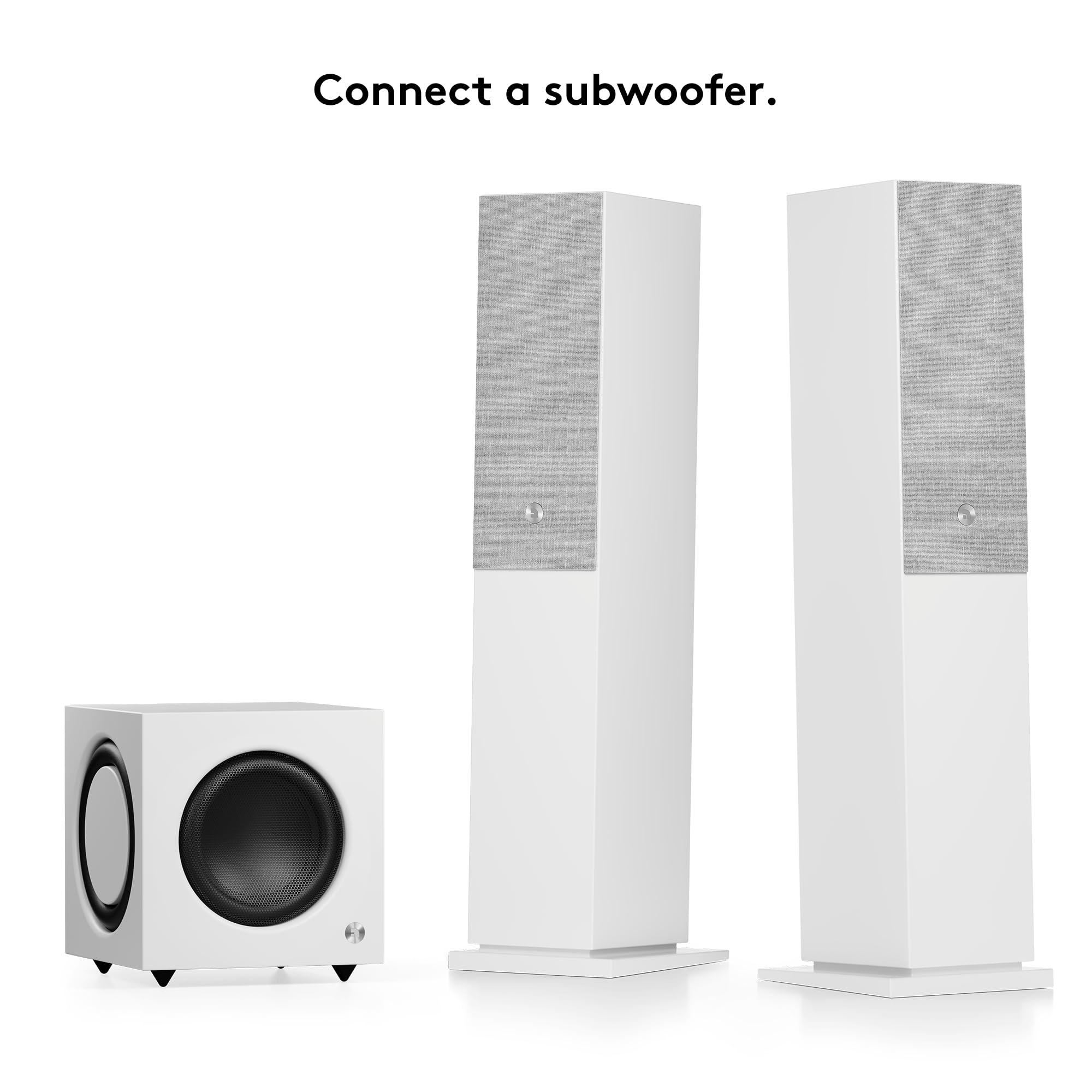 Audio Pro - Enceintes TV A48 - Streaming et Multiroom, 2 Amplificateurs 130W pour Home Entertainment - HDMI Arc, WiFi, Bluetooth, Airplay 2, Chromecast - Blanc