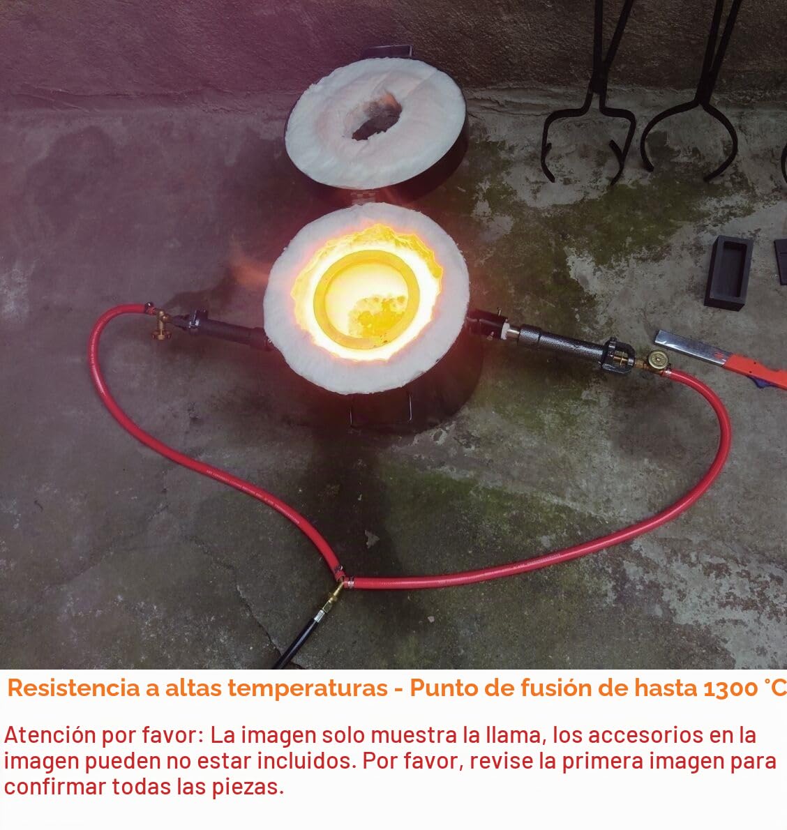 Juego de 25 kg de horno de fusión de gas propano extragrande con gran juego de alicates de crisol, quemador de forja doble con regulador, horno de fundición para metal, oro, plata, cobre, aluminio