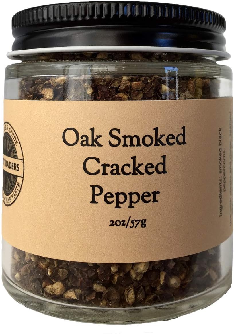 SALT TRADERS Oak Smoked Cracked Black Peppercorns - 2 oz Net Wt.