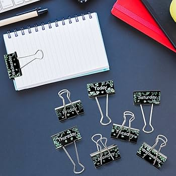 Amazon | AwserTantue ユーカリ先生用バインダークリップ 7個 曜日 L