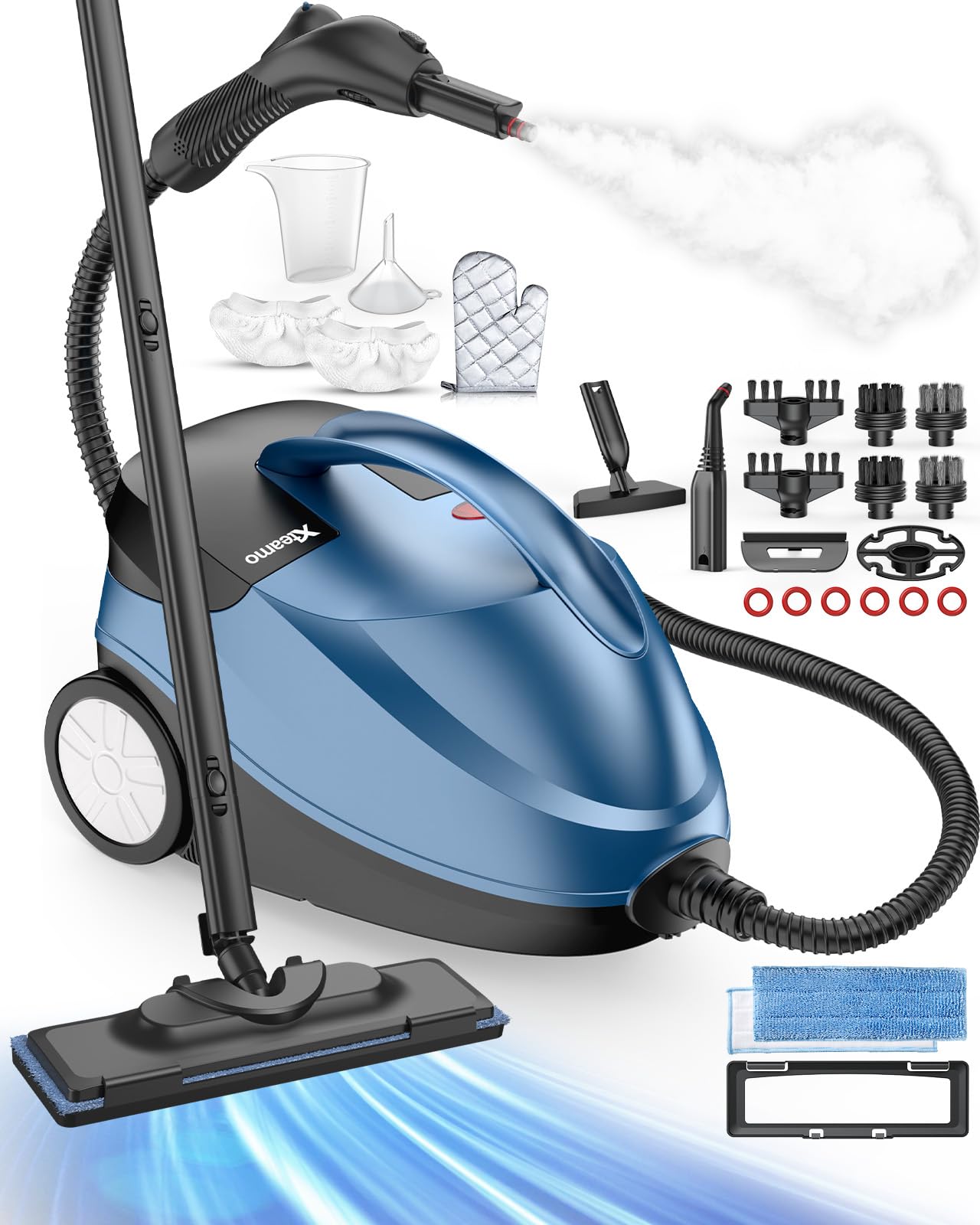 Pressurized Handheld Steam Cleaner for Home Use with 30 Accessories Heavy Duty Portable Steamer with 1 5L Tank