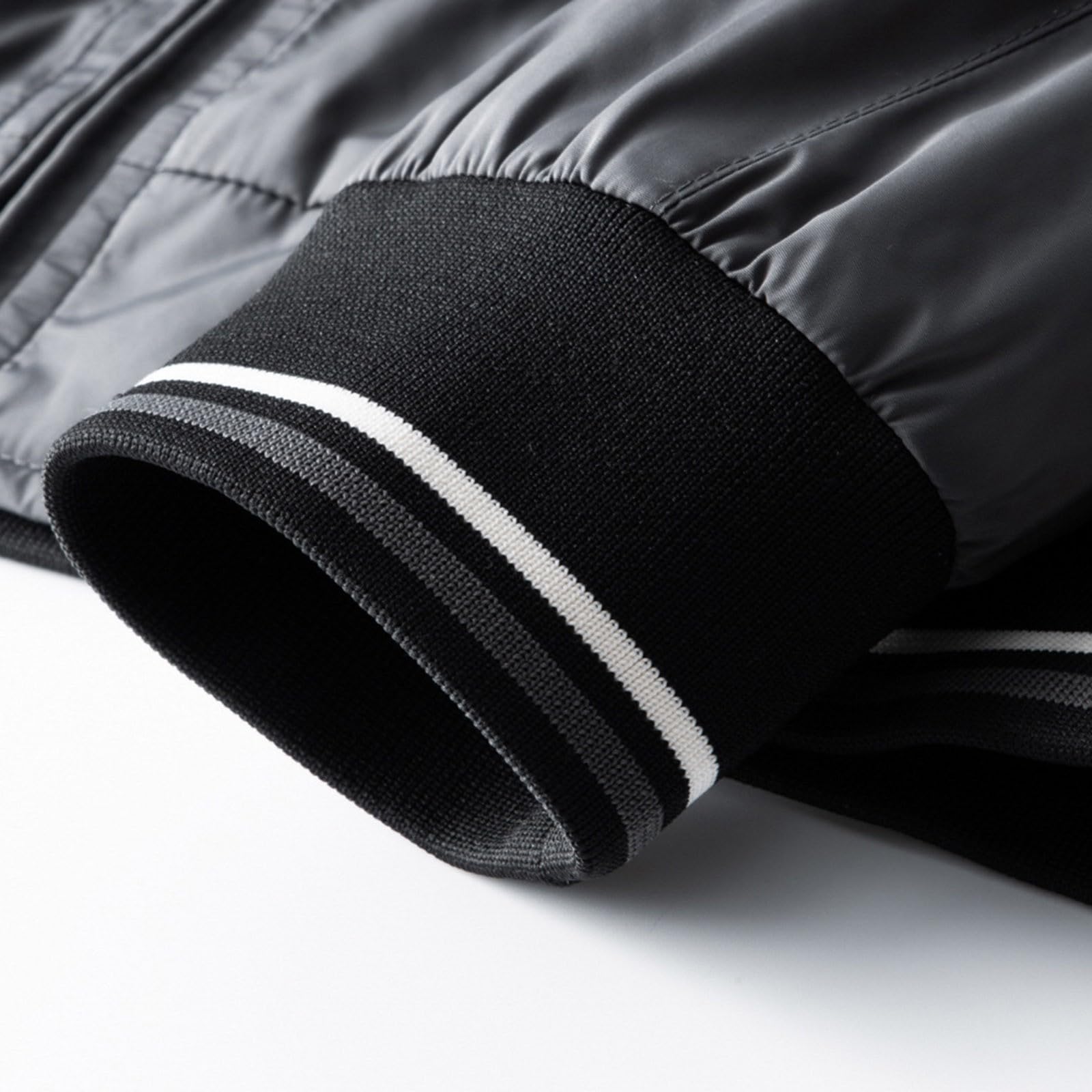 Blouson léger à col montant pour homme - Veste bomber avec poche - Veste de loisirs fine - Veste de sport pour l'extérieur et le printemps - Veste d'été à manches longues