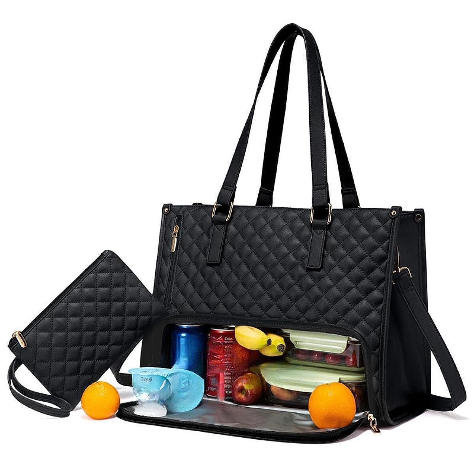 YWJLQHBolsa Termica Porta Alimentos,Bolsa Comida Trabajo Loncheras de Trabajo, Spallacci Regolabili Lancheira de Termica Bolsa Isotermica Porta Alimentos, Lunch Bag Oficina Viaje Picnic, Negro