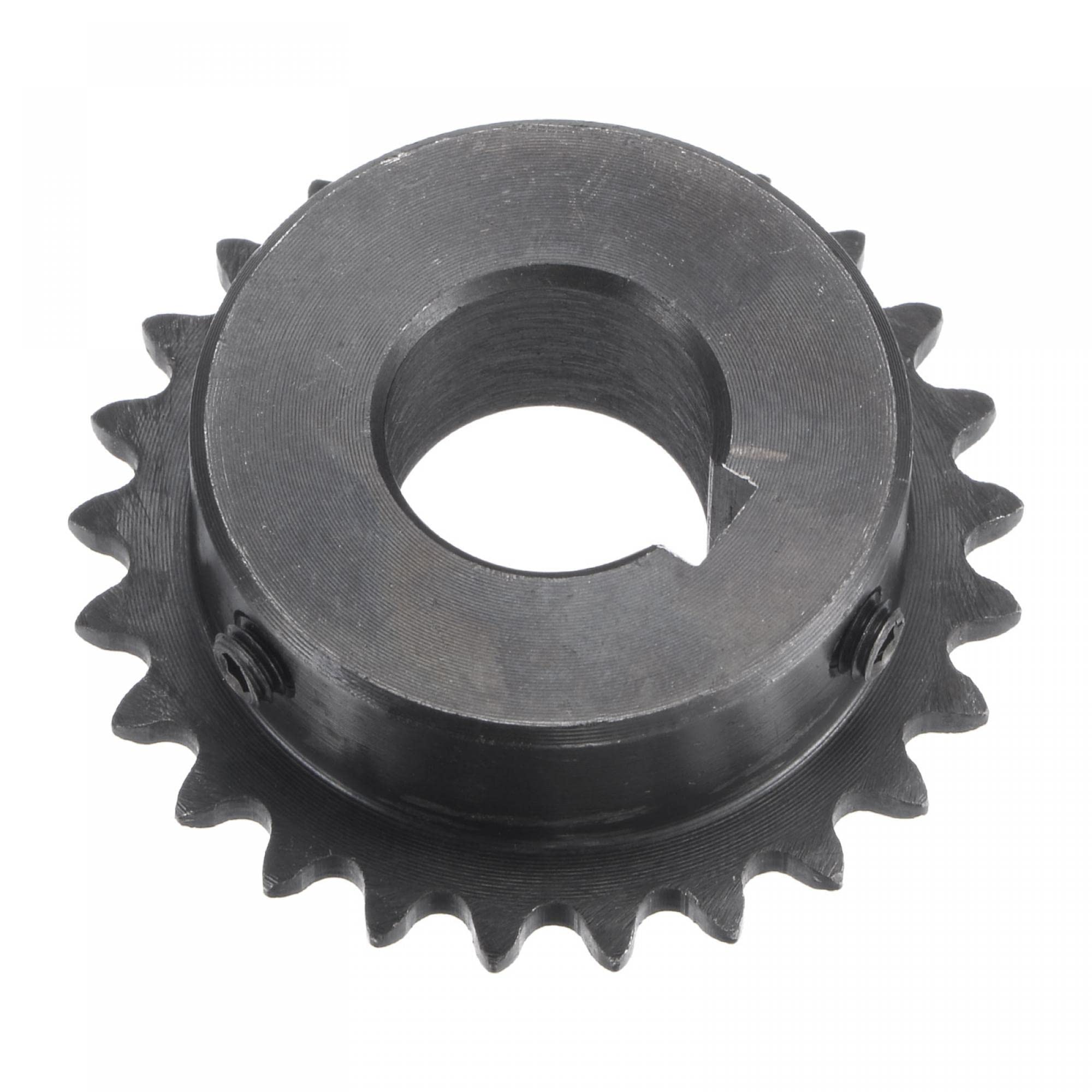 uxcell 25 Tooth Roller Sprocket B Type, #25 Chain, Single Strand 1/4" Pitch, 20mm Bore Black Oxide C45 Carbon Steel, Keyway with Set Screws for ISO 04C — Amazon image 7
