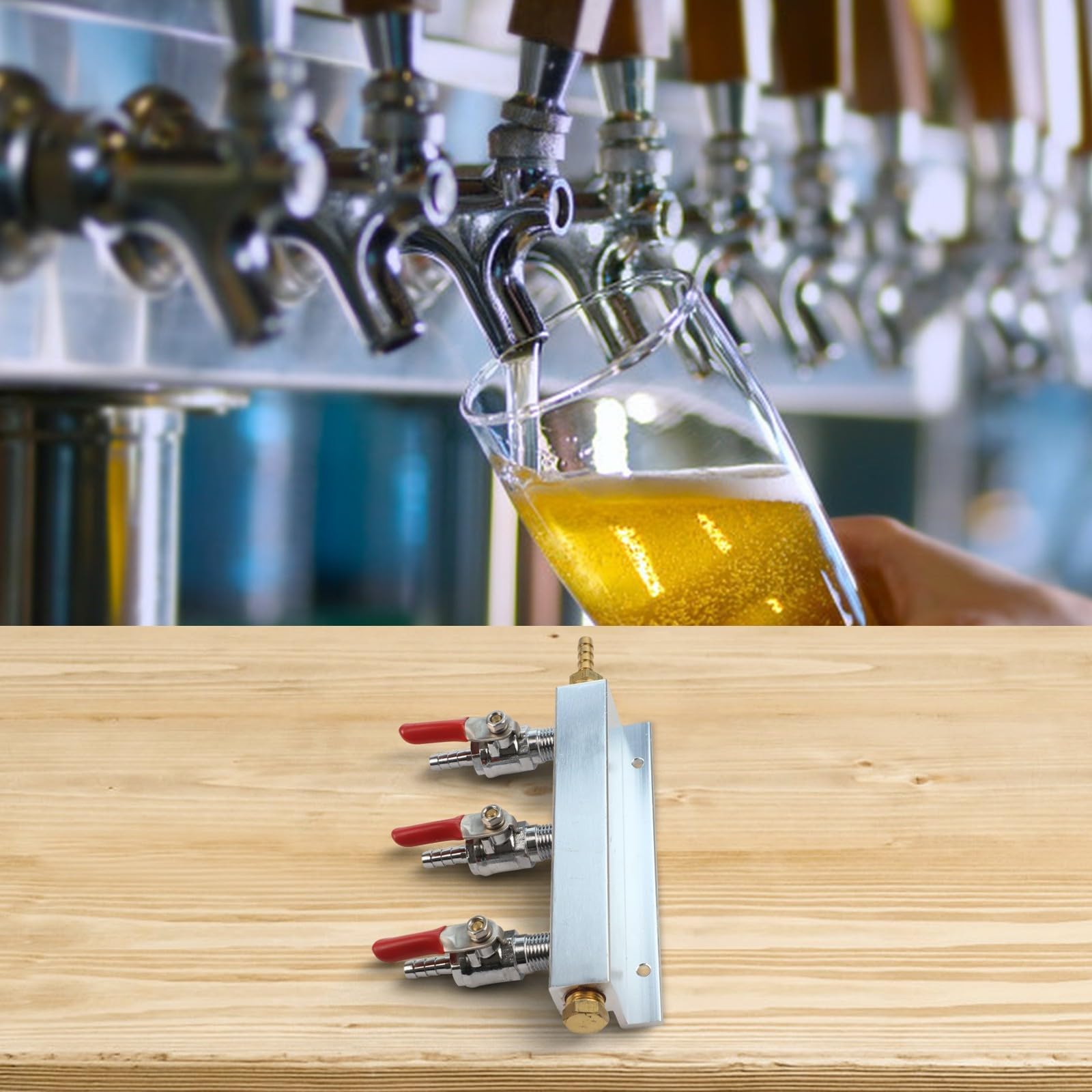 Bier Verteiler 2-Wege für aluminium 1/4 Zoll Schlauch Bier Verteiler(C)