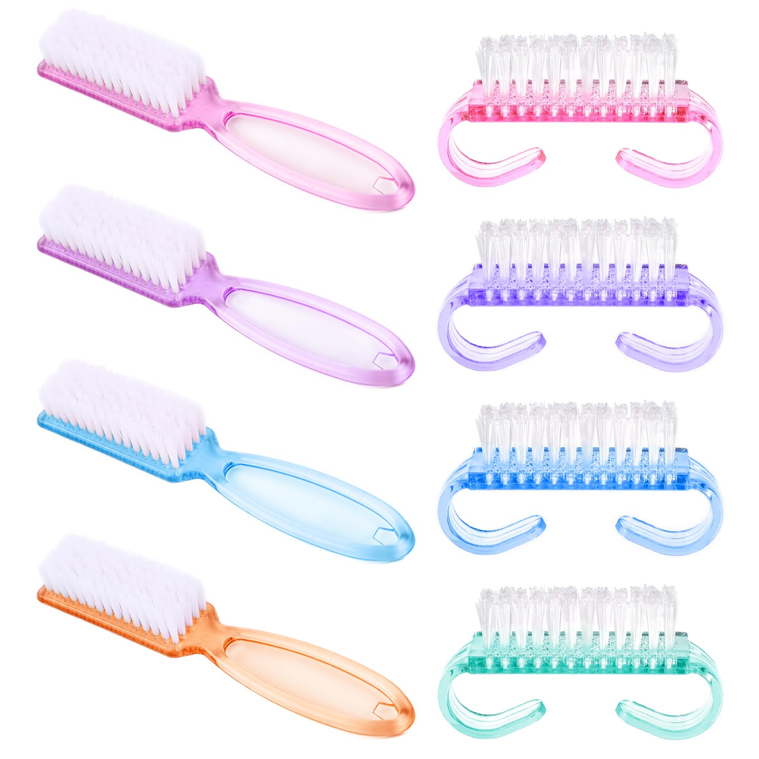 8 Pezzi Spazzola per Unghie, Spazzola per Pulizia Delle Unghie, Spazzola per Unghie con Manico, Lavaggio di Mani Spazzolino, Pulitore per Pedicure, per Unghie, Giardino, Casa, Uso in Salone